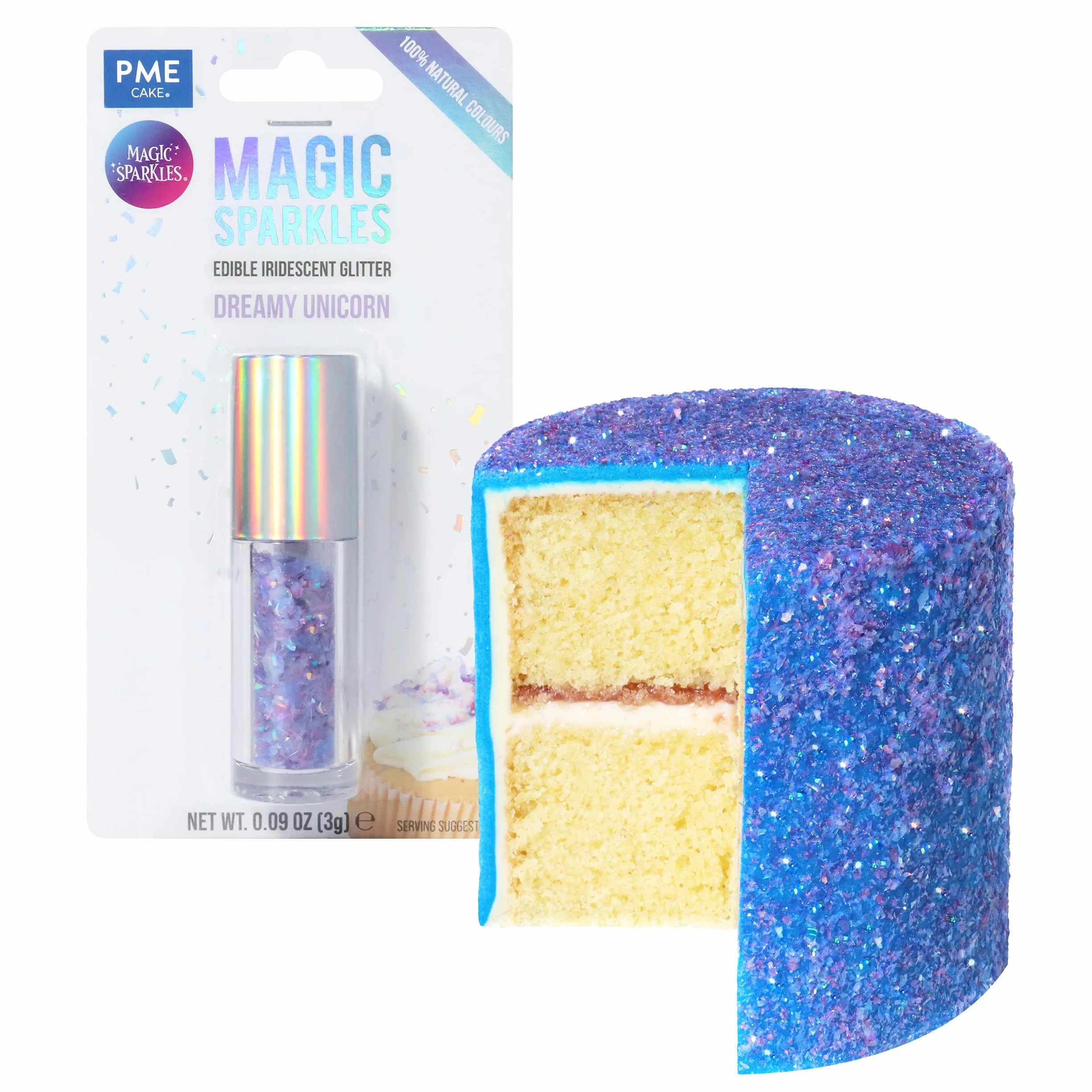 PME Magic Sparkles Copos de Glitter Iridiscente Comestible Unicornio Encantado 3g