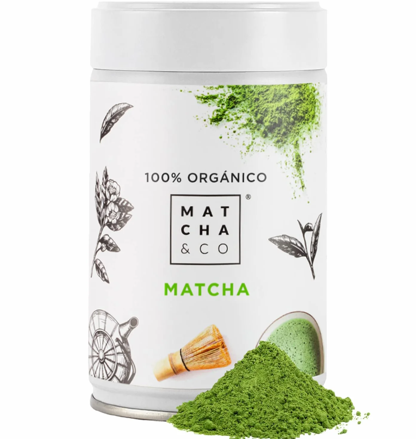 Matcha & CO Té Matcha Original 100% Ecológico Grado Ceremonial en Polvo Orgánico de Japón 80G