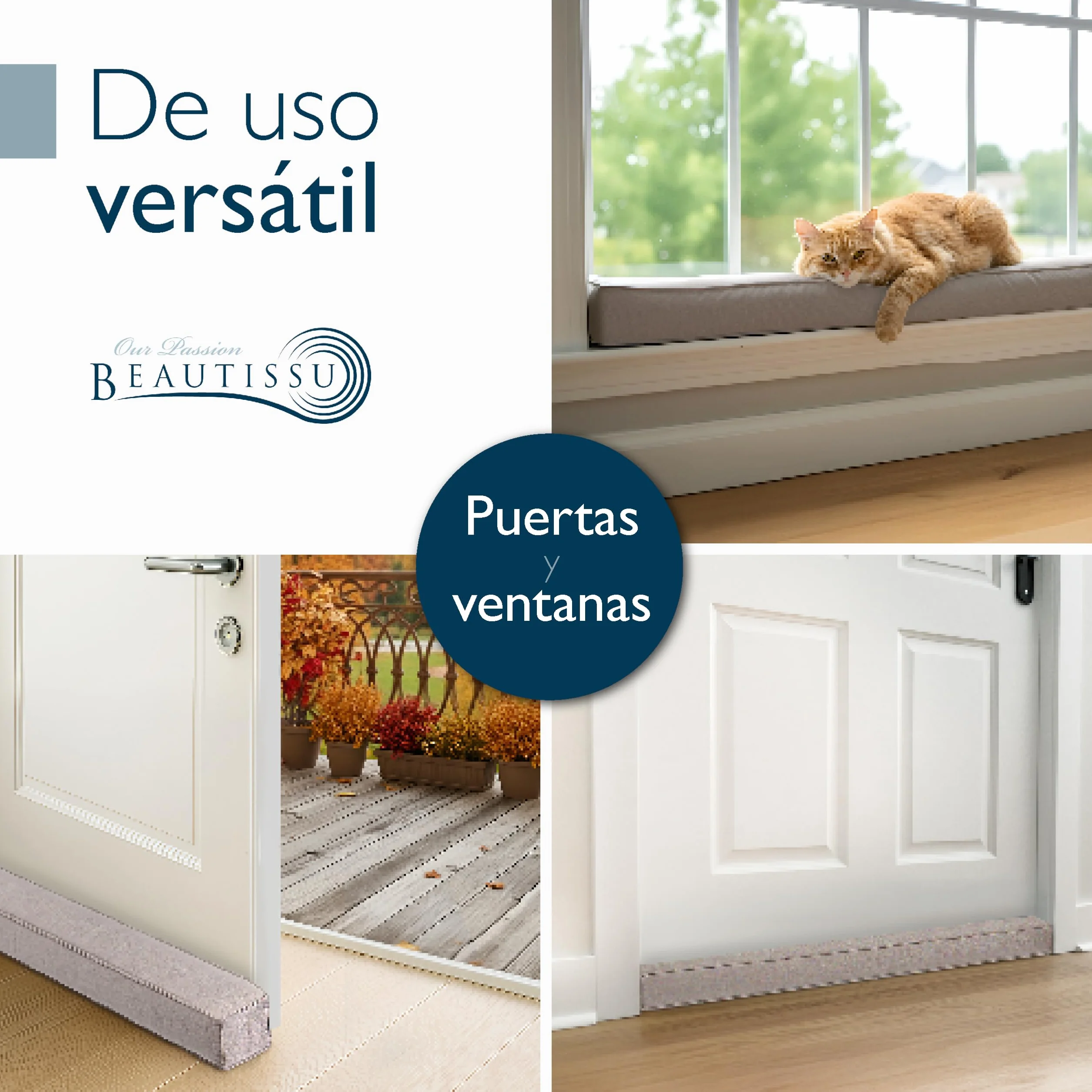 Beautissu Burlete Magnético Puerta Entrada 90 cm Gris Claro Aislante Frío