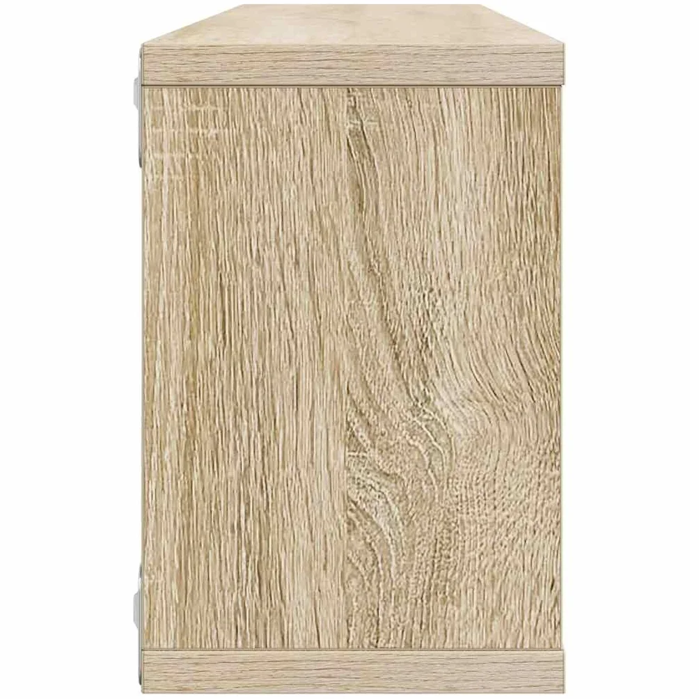 vidaXL Estantes Cubo Pared Estantería Colgante CD Libros Decoración Contrachapada Blanco Sonoma 60x15x23cm