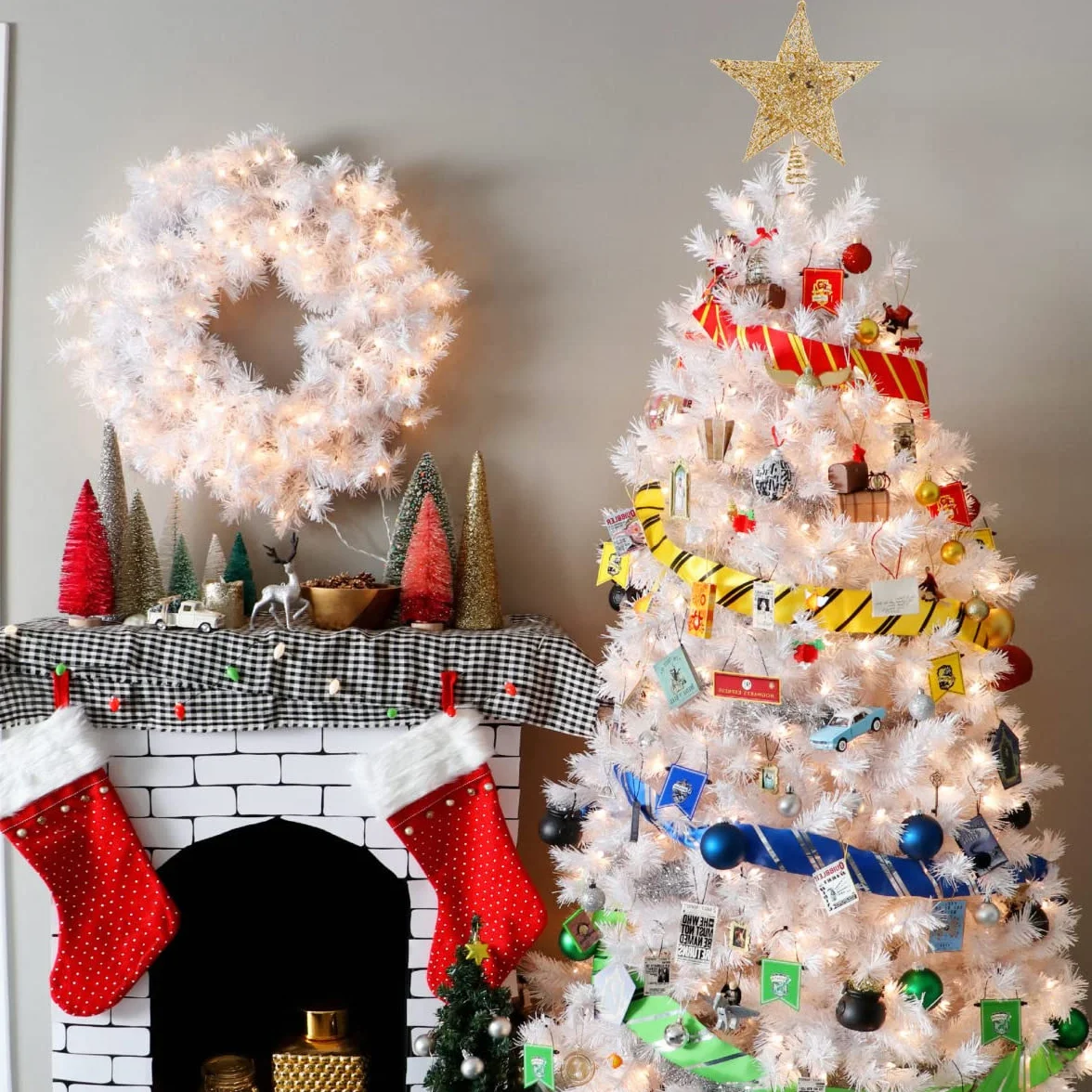 YEAP Estrella Topper del Árbol de Navidad, Adorno de Cinco Puntas, Decoración Navideña, 20 cm, Dorado