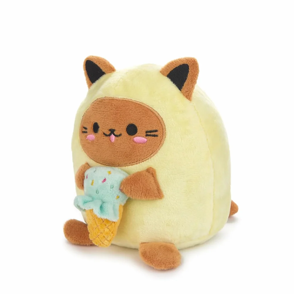 Balvi Sujetalibros Kawaii Minty Color Amarillo Gato Amante de los Helados Poliéster