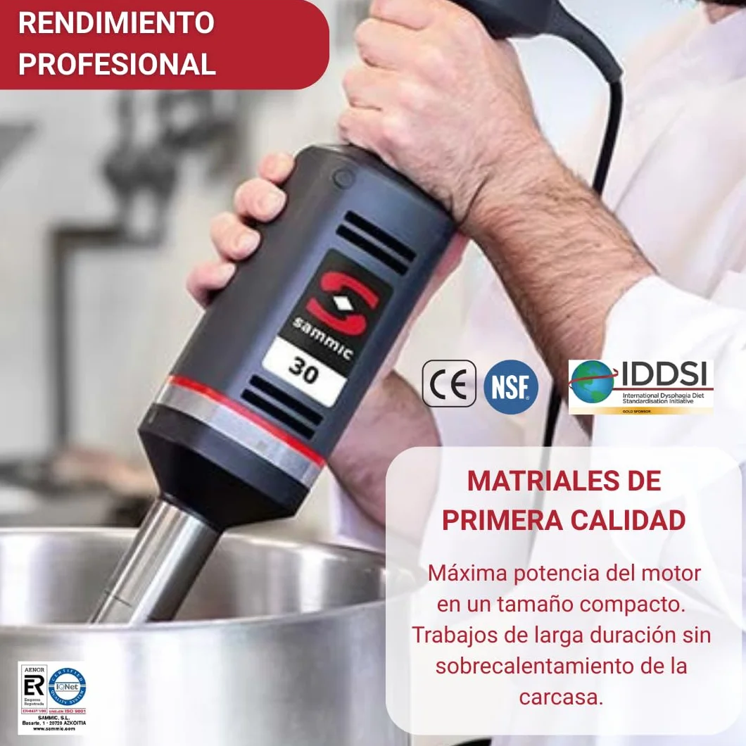 YOMMAK Batidora de Mano XM-33 Sammic – 400W Batidora Industrial Hostelería de 420mm Trituradora Para Recipientes Hasta 60 Litros – Mixer Cocina Ideal para uso Profesional Repostería Horeca