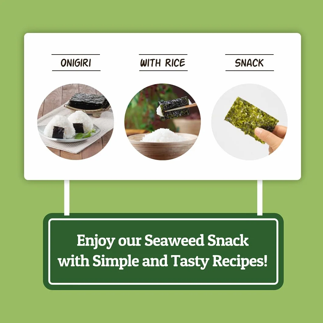 Daechun Snack de algas marinas Original Sea Salt Green Tea Powder Paquete de 20