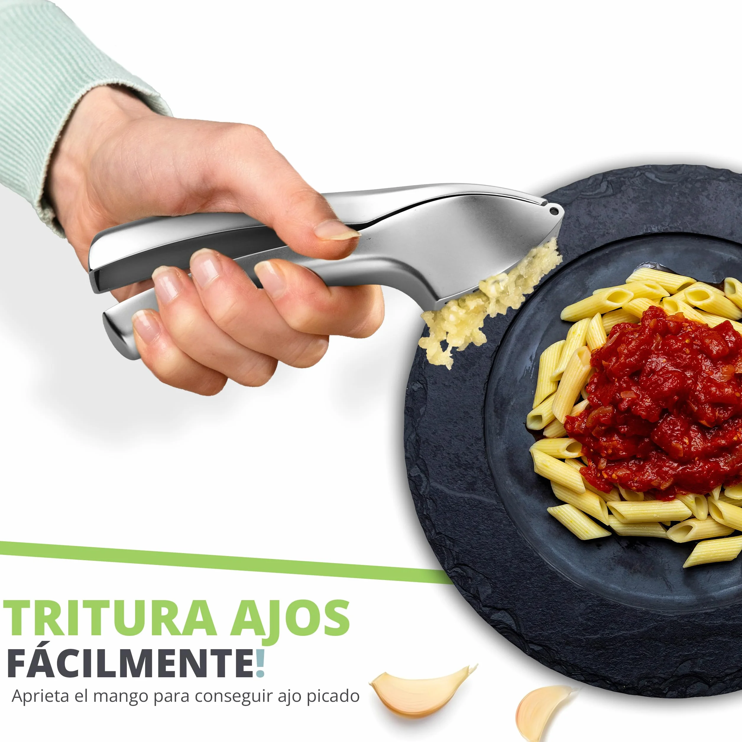 Oliver's Kitchen Prensa Ajos Picador de Ajo Fácil de Usar