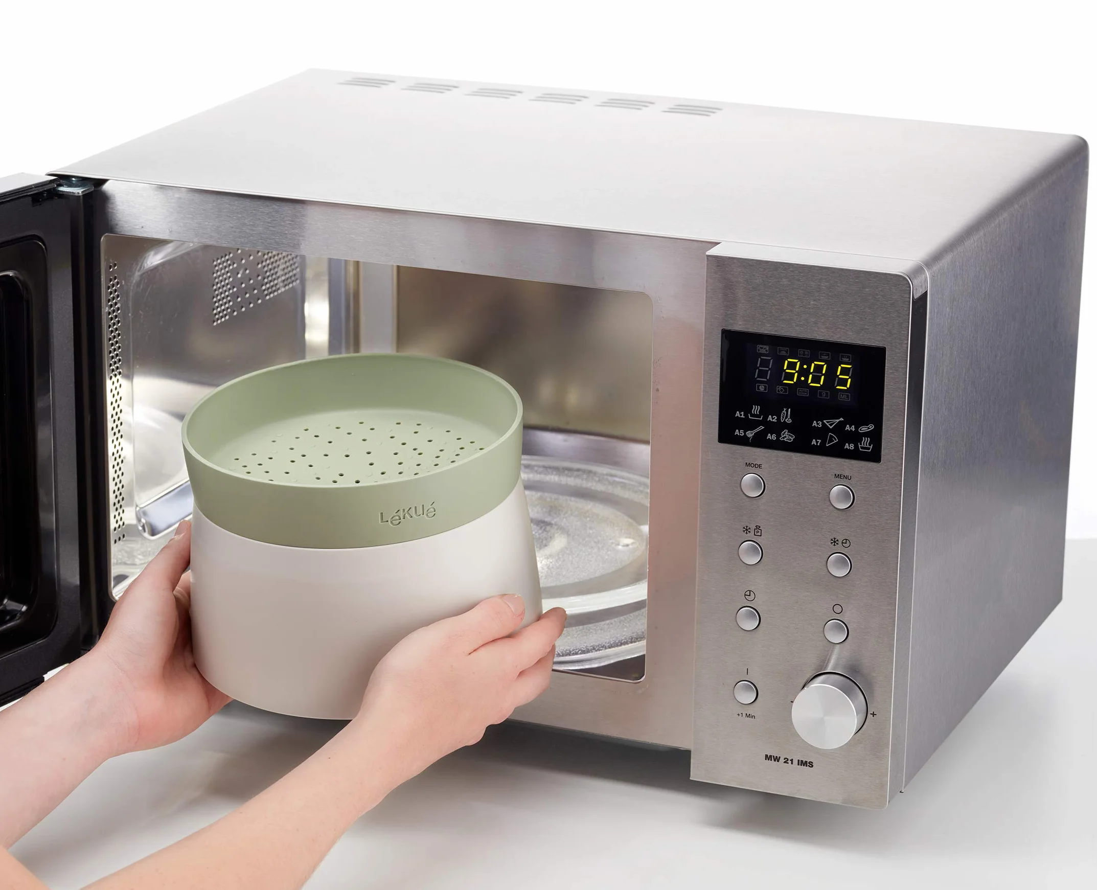Lékué Recipiente para cocinar Quinoa y Arroces en microondas 1 Litro Verde