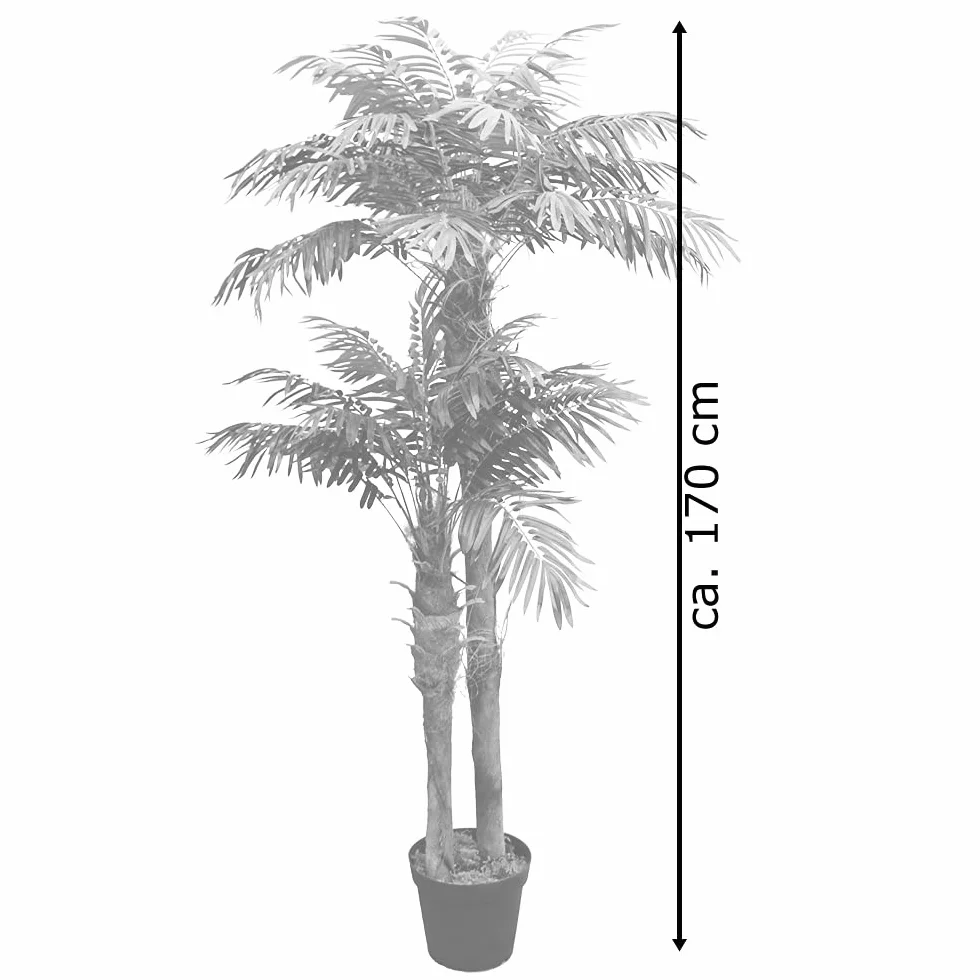 Decovego Royal Palmera Cocotero Planta Artificial Decoración Interiorismo Madera Natural 170cm