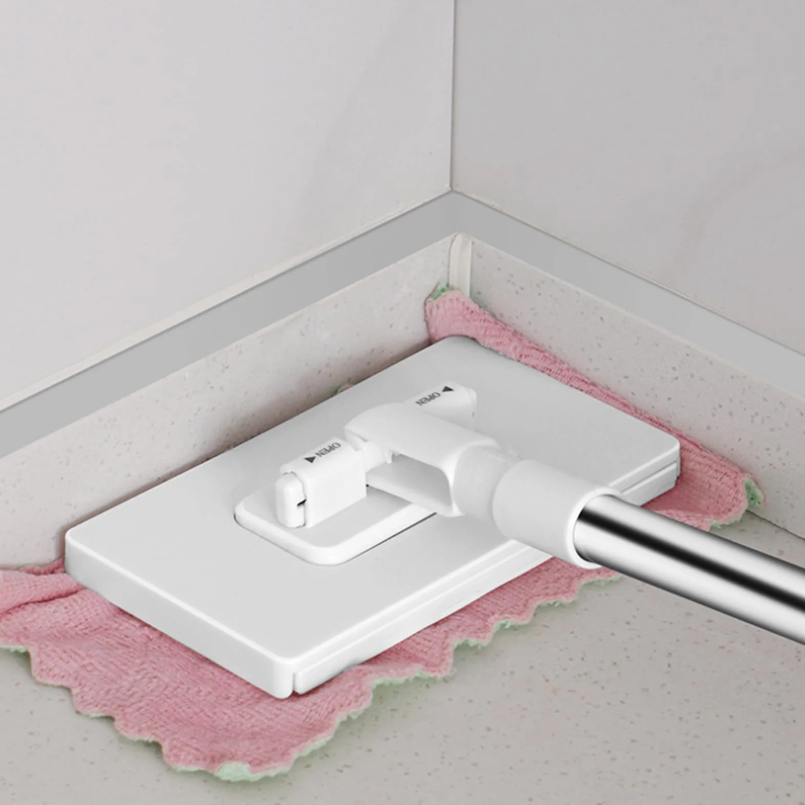 Trapeador Desechable con 4 Paños Reutilizables, Mopa de Limpieza Suelos, Desmontable, 100x16x8.5cm
