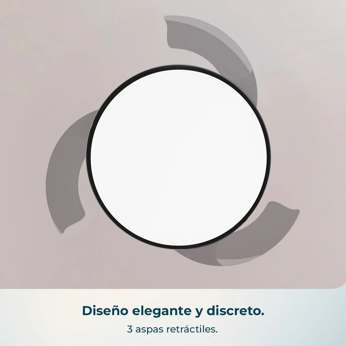 Cecotec Ventilador de Techo con Luz Aspas Retráctiles EnergySilence Aero 300 Air Invisible Black 30W Motor DC Mando a Distancia 6 Velocidades