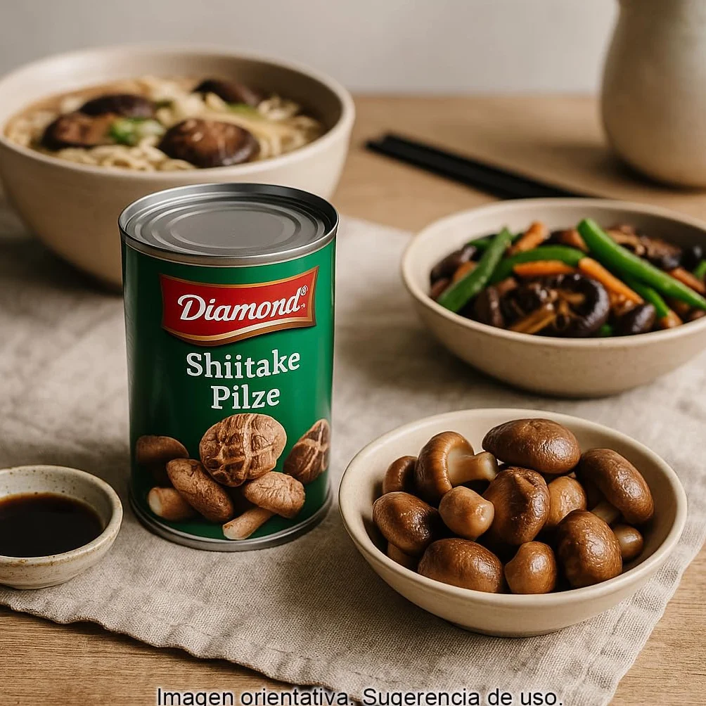 Shiitake Setas en Lata 284 g Pack 2 uds en Salmuera Ligera Listas para Wok