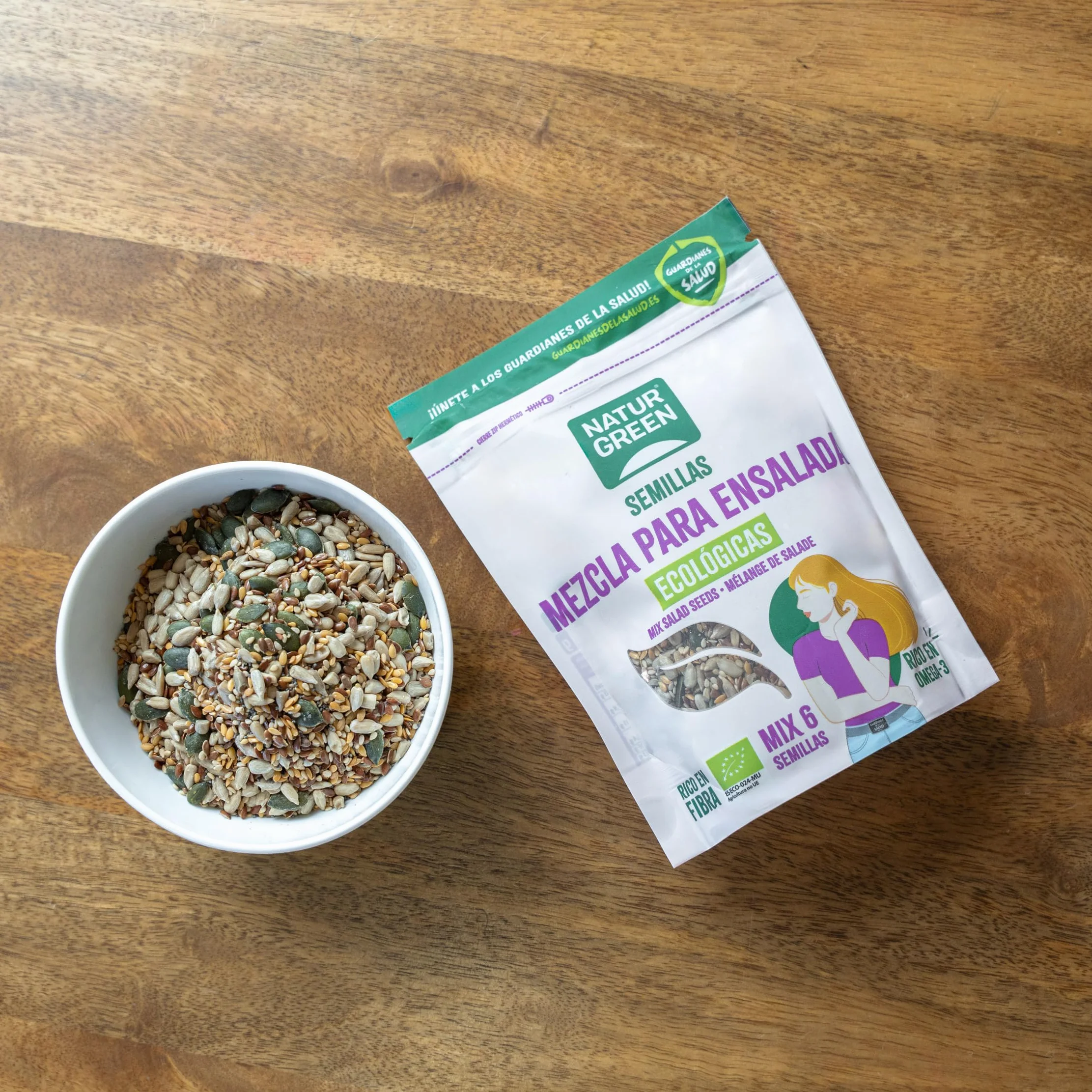 NaturGreen Mezcla de 6 Semillas Ensalada Bio 200 g Ecológico Vegano