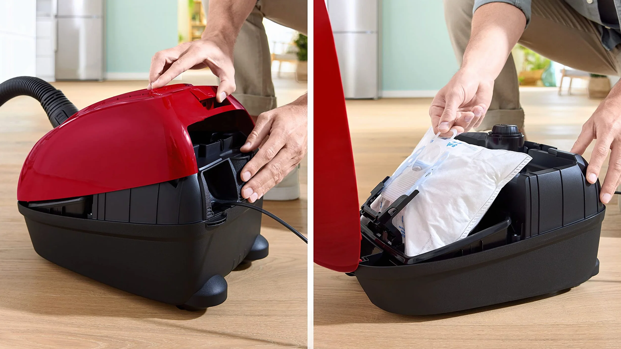 Bosch - Aspirador con Bolsa,Serie 4,Filtro higiénico PureAir, Rojo, BGB38RD2