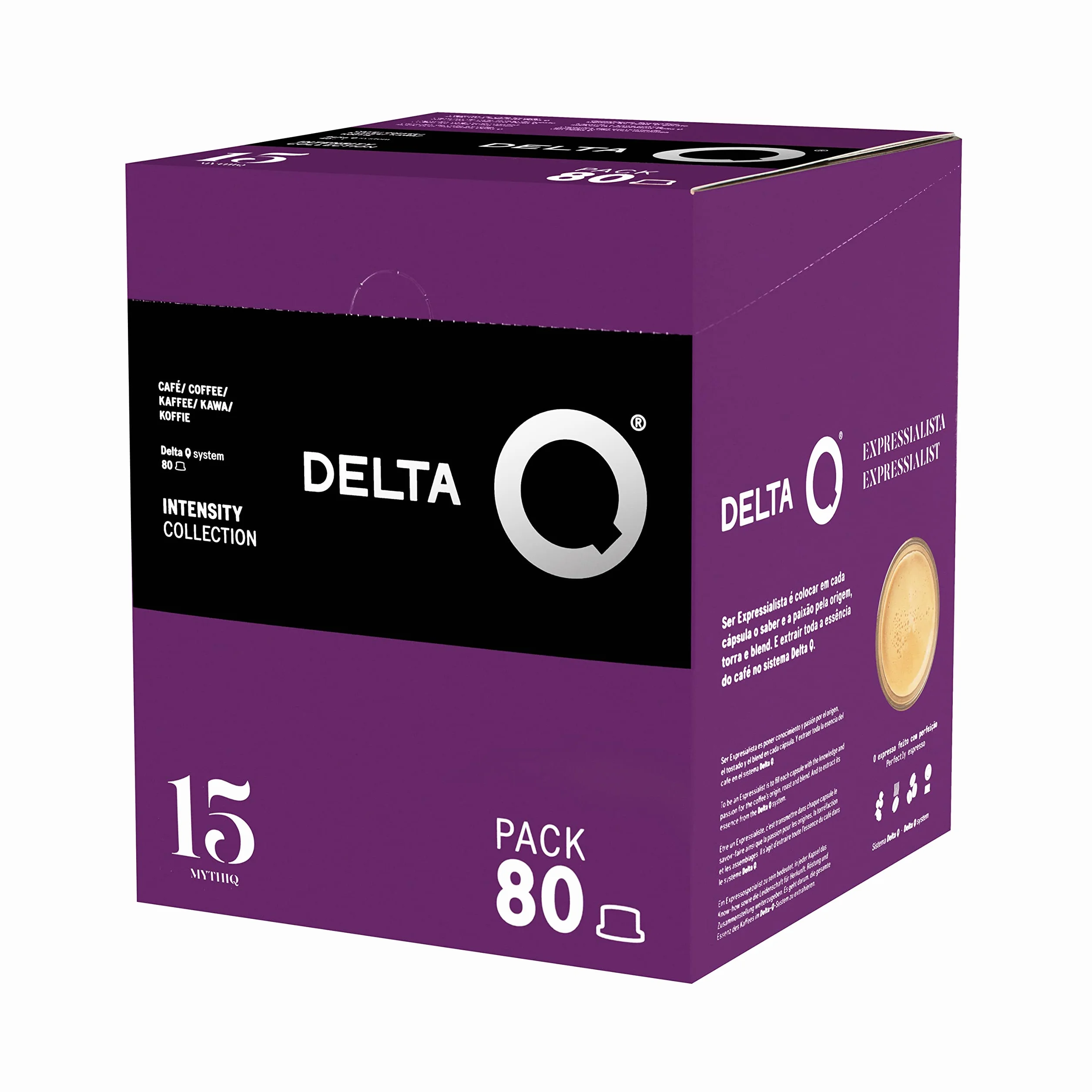 Delta Q Cápsulas de Café Molido Mythiq Espresso Intenso Intensidad 15 80 cápsulas