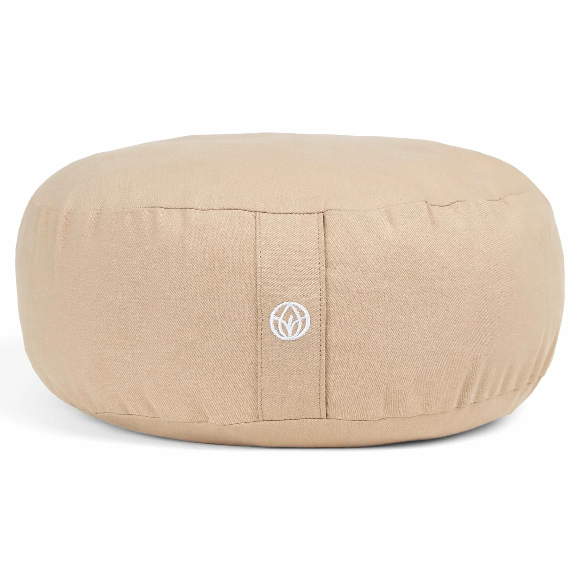 Cojín Yoga Meditación Redondo 29 cm 10 cm Plano 255 g Ligero Beige