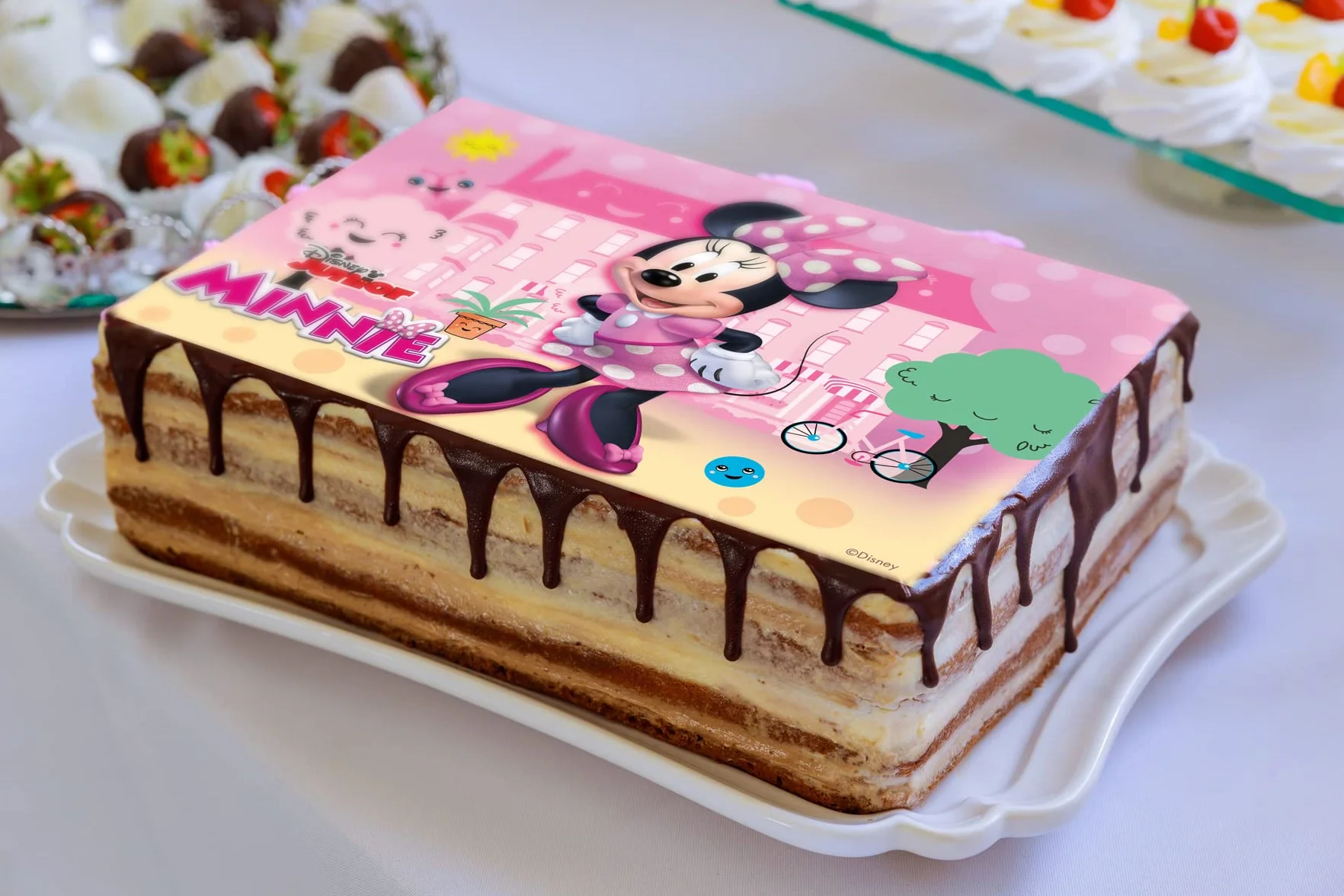 Disney Minnie Mouse Decoración de Fondant Comestible para Tarta de Cumpleaños Infantil A5