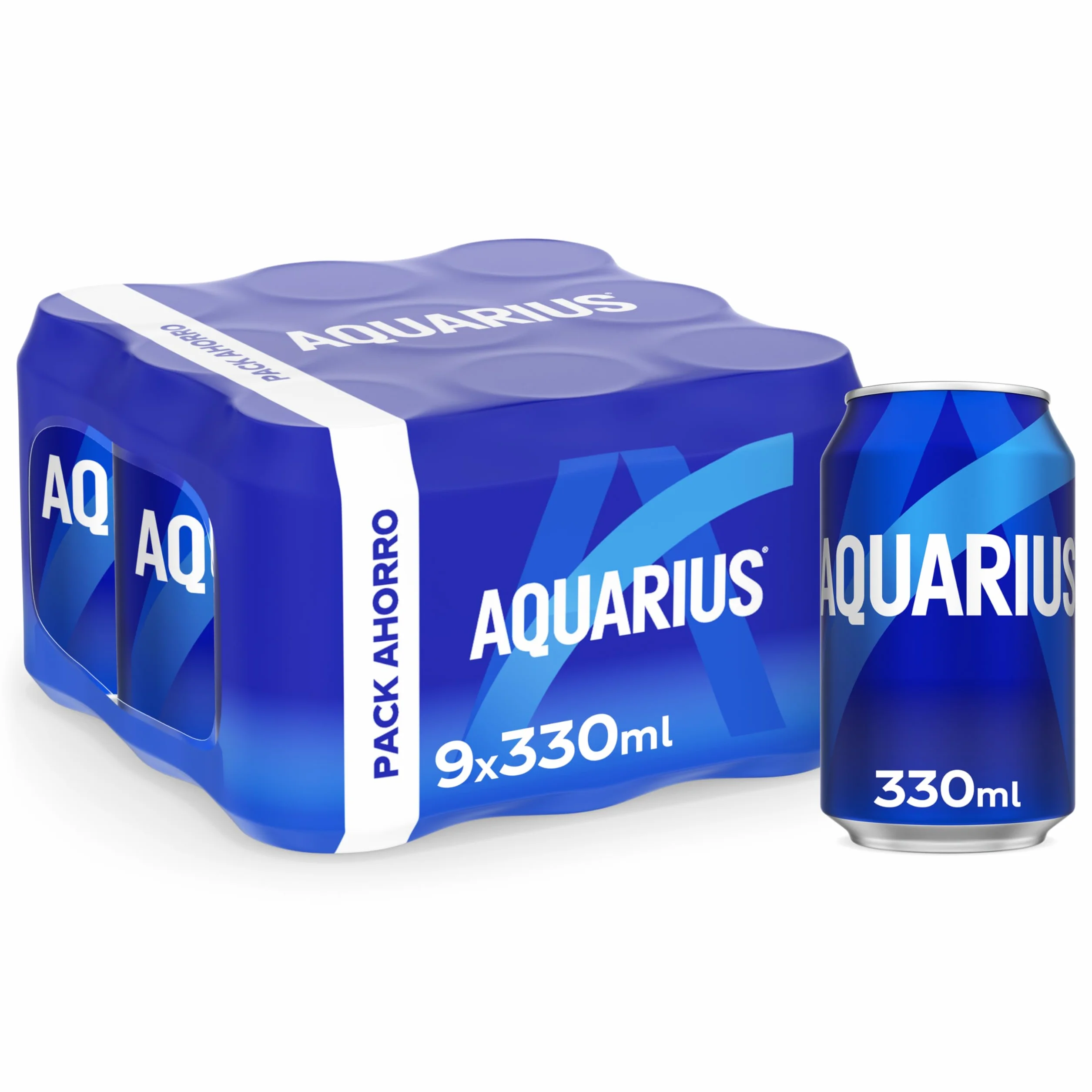 AQUARIUS Limón Bebida Hidratante con Sales Minerales Baja en Calorías 9 x 330 ml