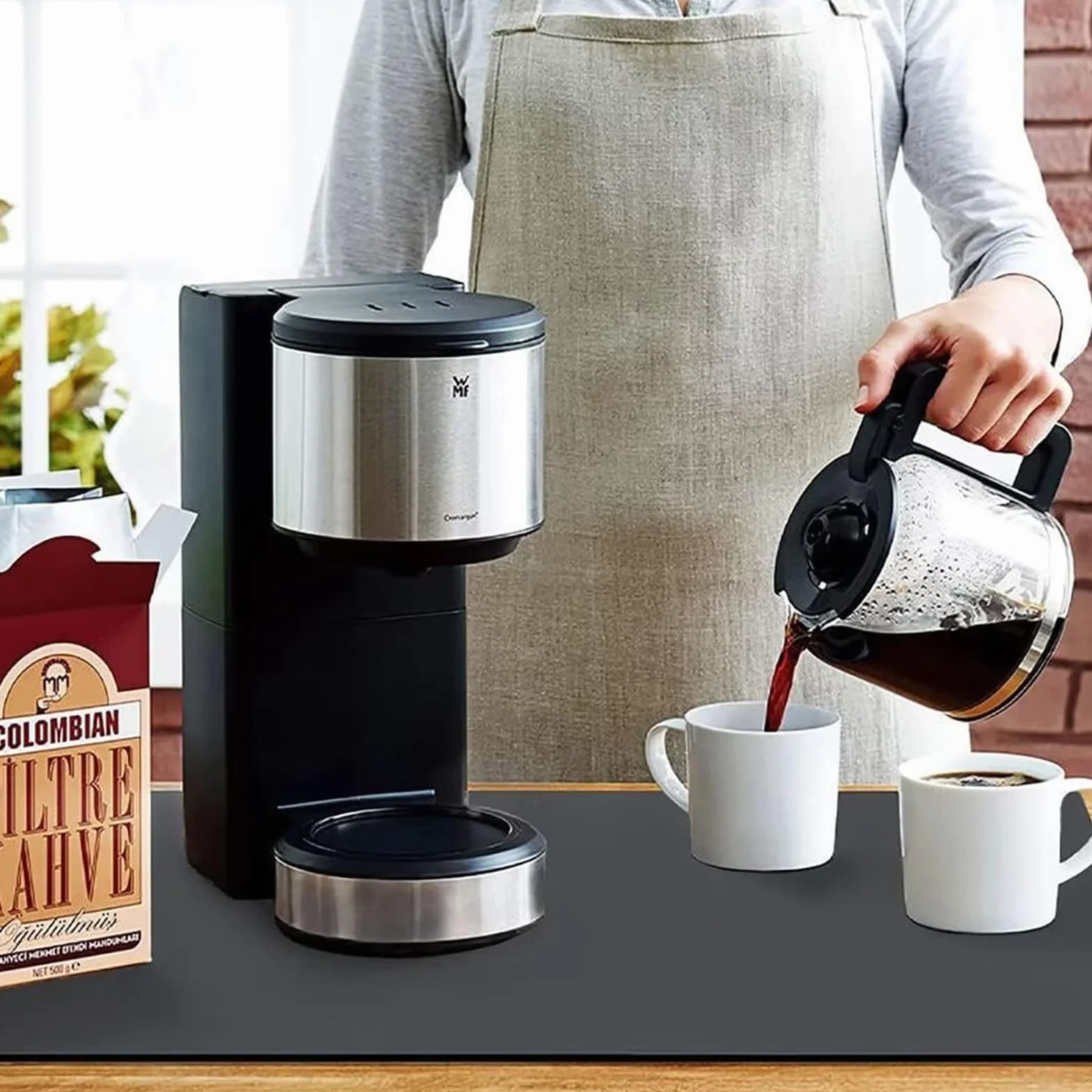 Alfombrilla Cafetera Alfombrilla Escurreplatos con Fondo Antideslizante Estera para Máquina de Café Escurreplatos Protector de Encimera, para Mostrador de Cocina (Gris oscuro, 50cm*40cm)