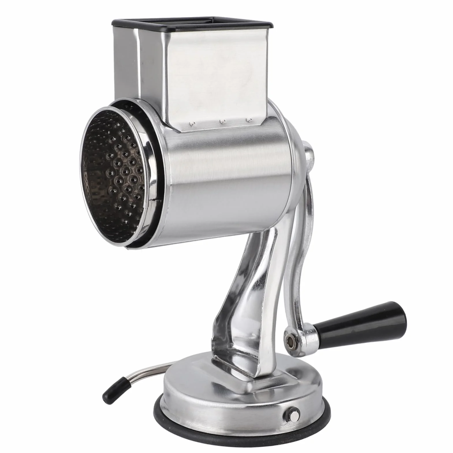 Ejoyous Rallador de Verduras Manual Cortador de Manivela de Acero Inoxidable con 5 Cuchillas 22,4 X 10,1 Cm Rallador de Queso con Base de Succión para Preparación de Ensaladas Cocineros de Cocina