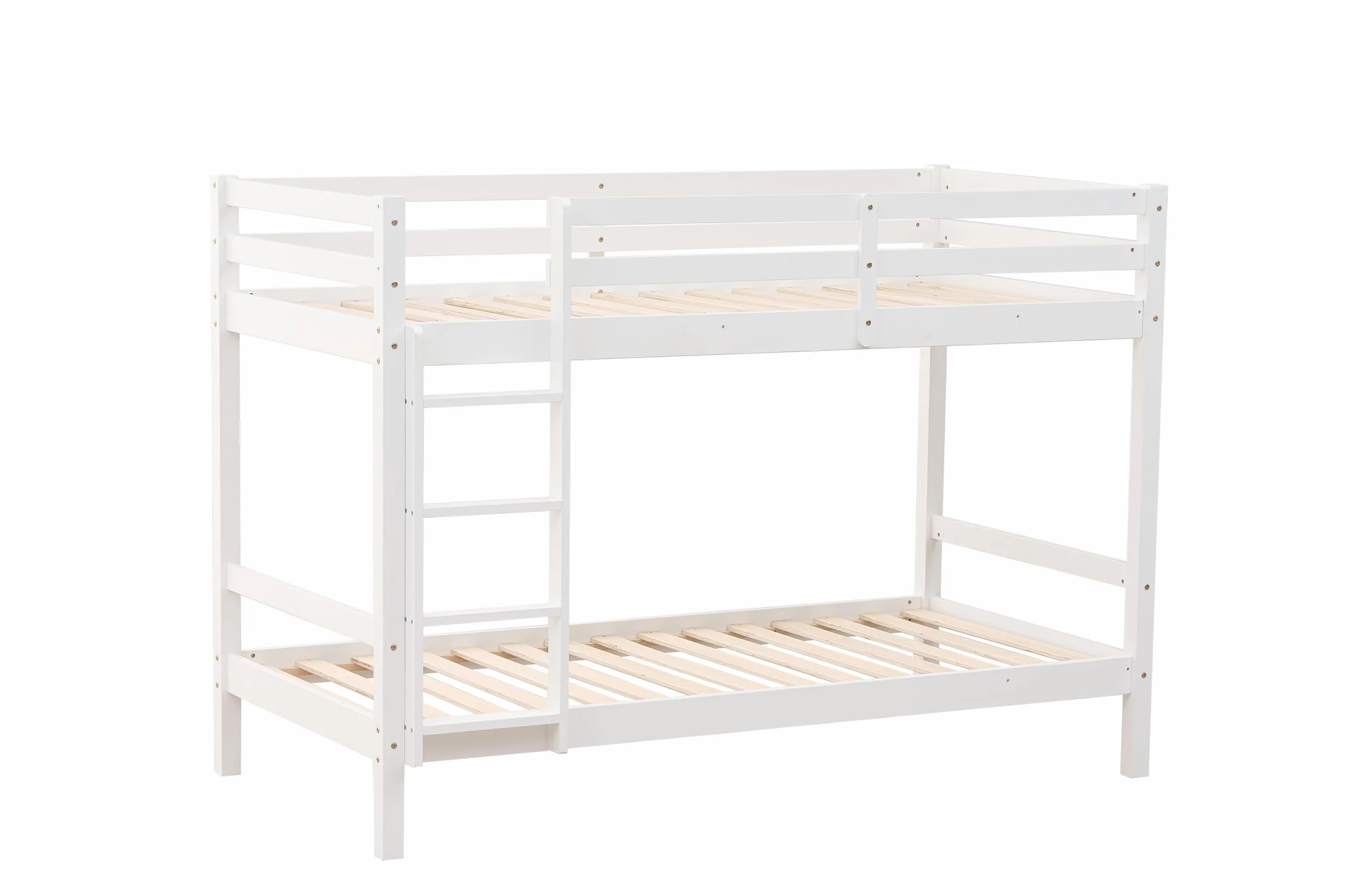 Mobelcenter, Litera Olivia de Pino Macizo Reversible, Blanco, 90x190 cm, con Somieres Incluidos, para Habitaciones Infantiles y Juveniles, Medidas: Ancho: 198cm x Fondo: 97cm x Alto: 140cm (1615)
