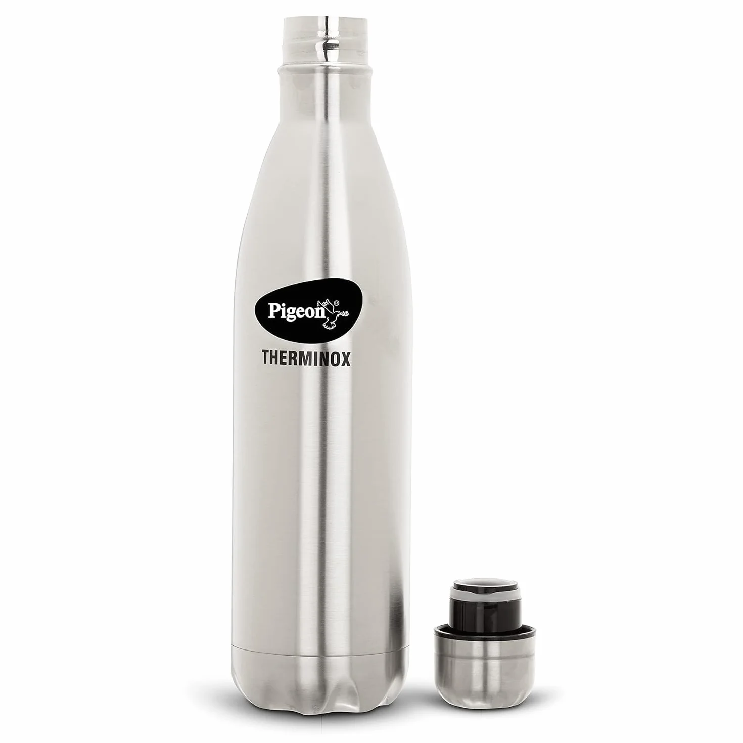 Pigeon Aqual Therminox - Botellas de acero inoxidable con aislamiento al vacío con revestimiento de cobre en el interior para una mejor retención del calor y el frío (1000 ml)