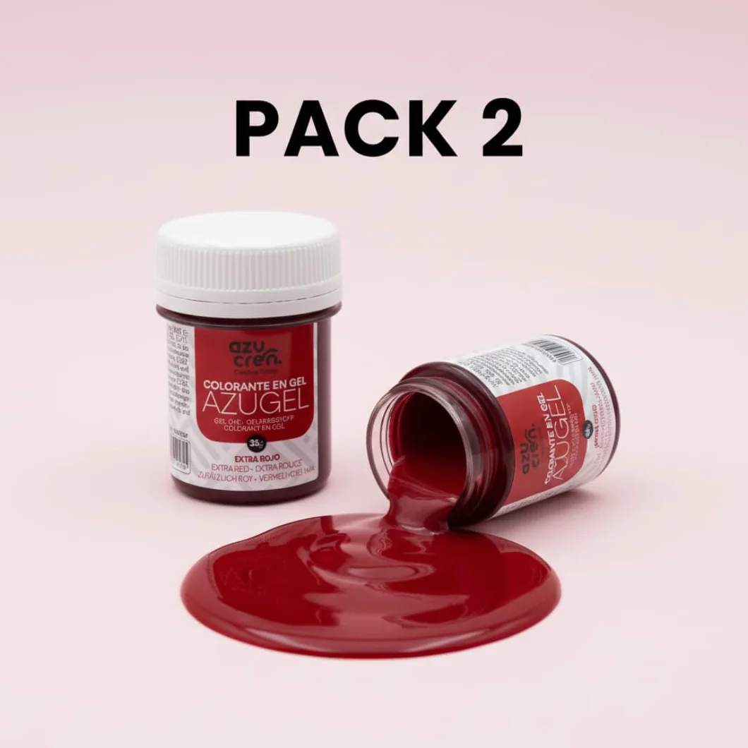 Azucren Colorante Rojo Alimentario en Gel para Red Velvet, 35 g (2 Ud)