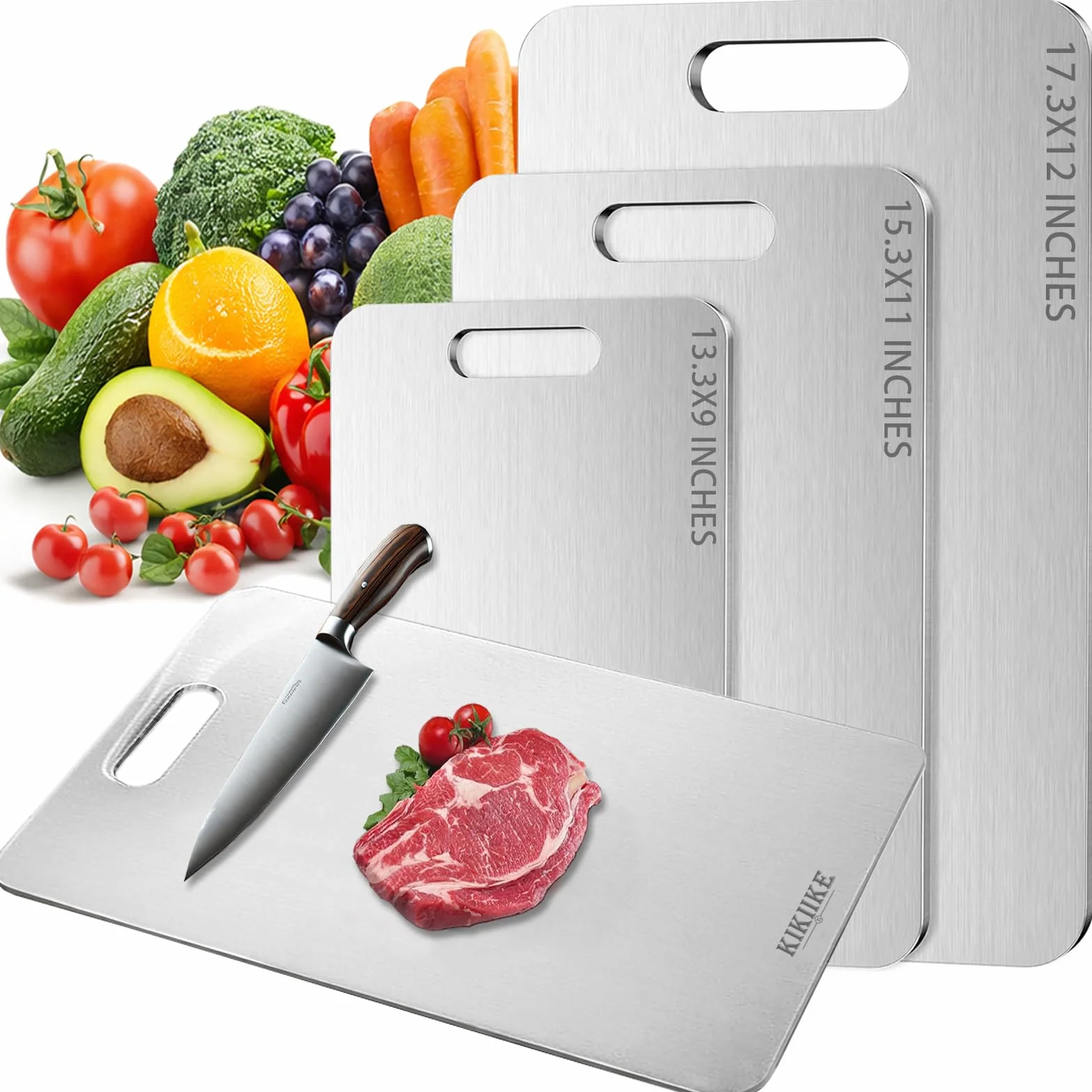 Tabla de Cortar de Titanio Puro Doble Cara Alimentario 39x28 cm Antimanchas Duradera