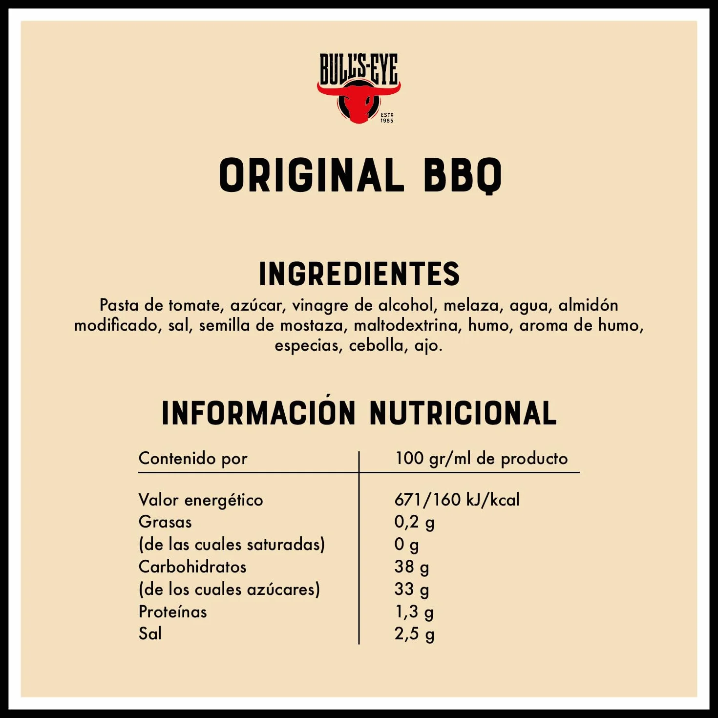 Bull´s Eye Salsa Barbacoa Original Ahumada 355g