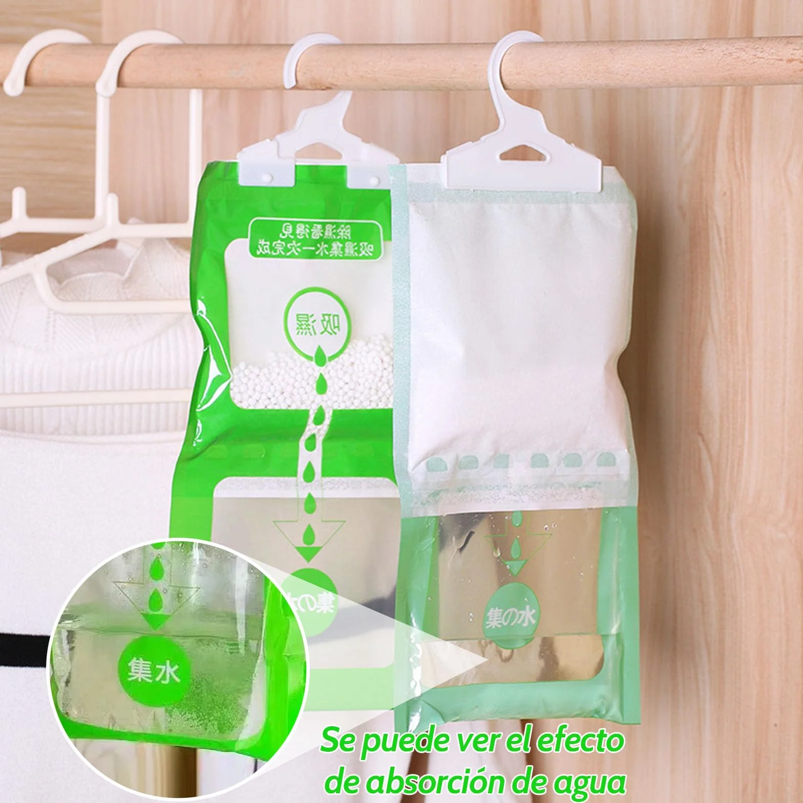 ZOCONE 10 Pack Bolsas Antihumedad Armarios Colgantes Deshumificadores de Humedad Armario Ropa Absorbe Humedad Perchas Antihumedad Armarios Habitacion Cocina Baño