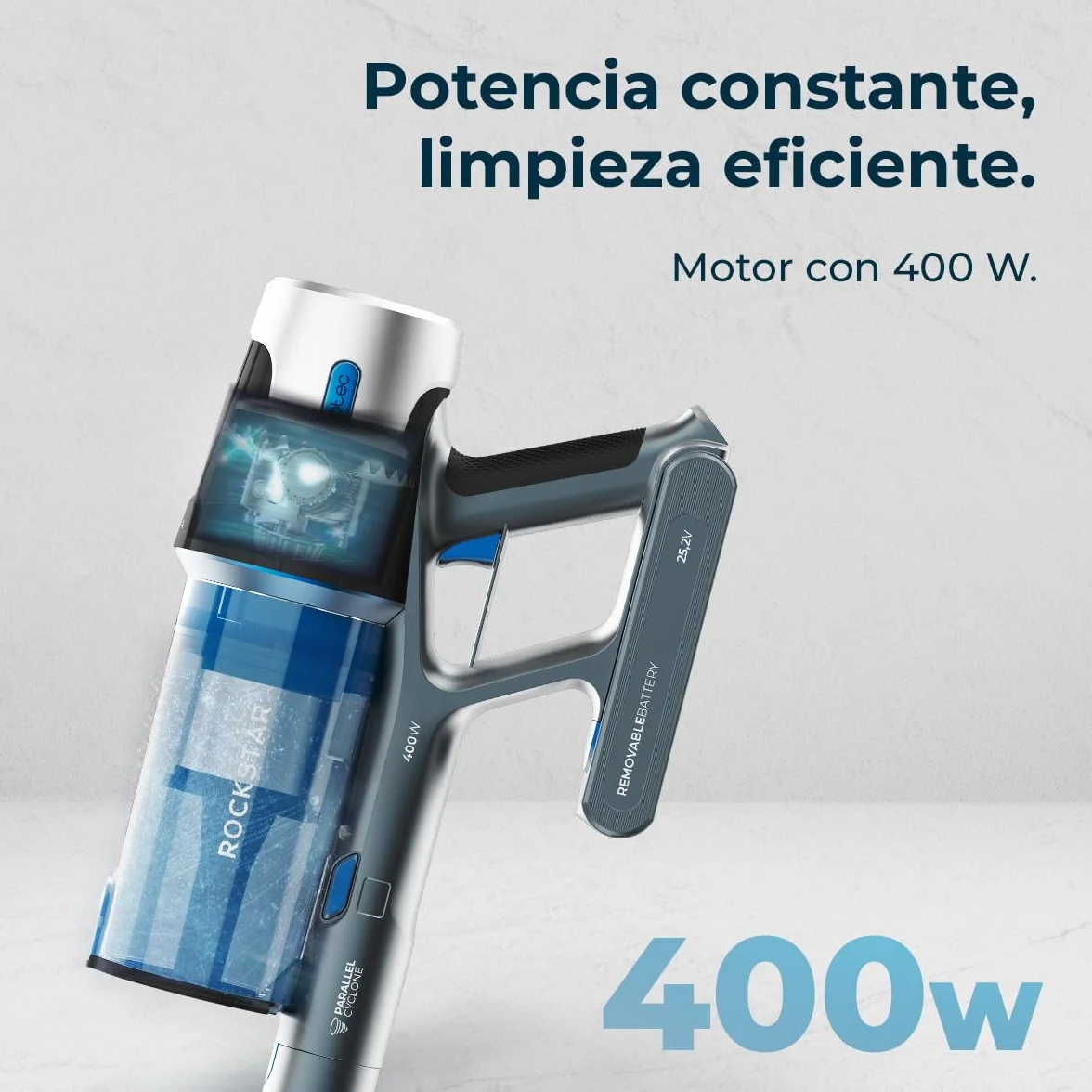 Cecotec Conga Rockstar RS50 X-Treme Aspiradora Escoba sin Cable 60kPa 400W 120AW 60mins Autonomía 130m2