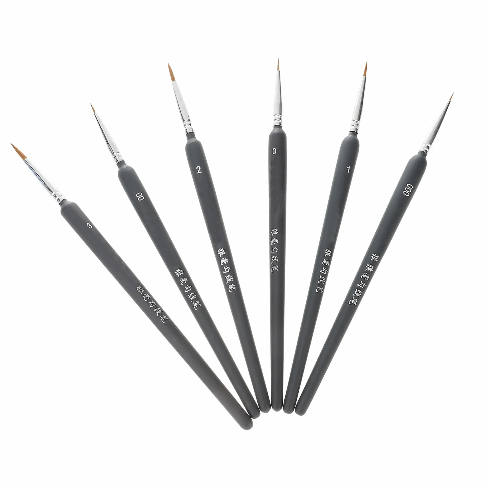 Set de 6 Pinceles de Acuarela Profesional Pelo de Comadreja, Accesorios de Pintura Fáciles de Limpiar para Adultos y Profesionales