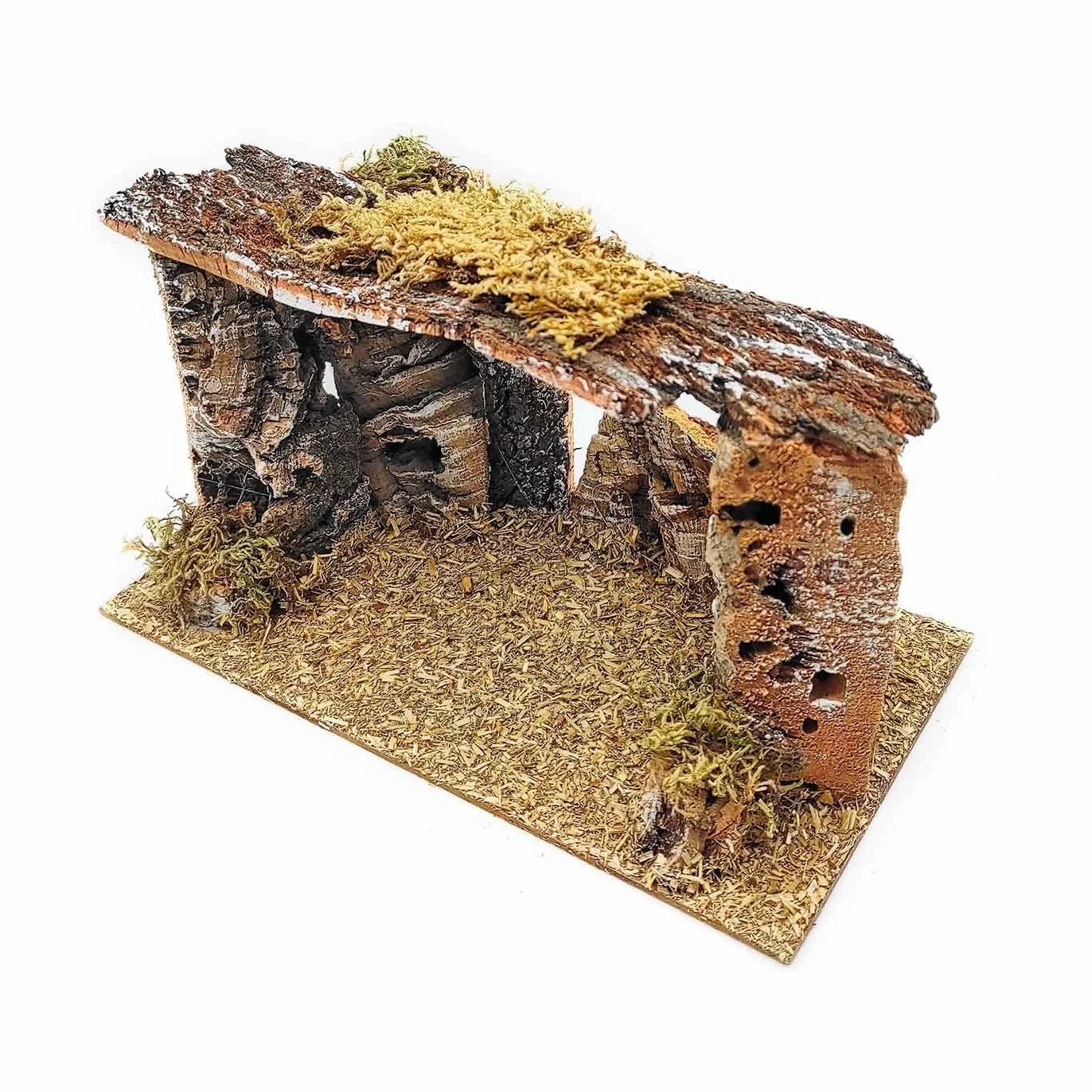 Acan Tradineur - Cueva para Figuras de Nacimiento de 8-12 cm, Corcho, Pesebre para belén navideño 15 x 26,6 x 14 cm,Figura Decorativa Navidad, decoración Tradicional