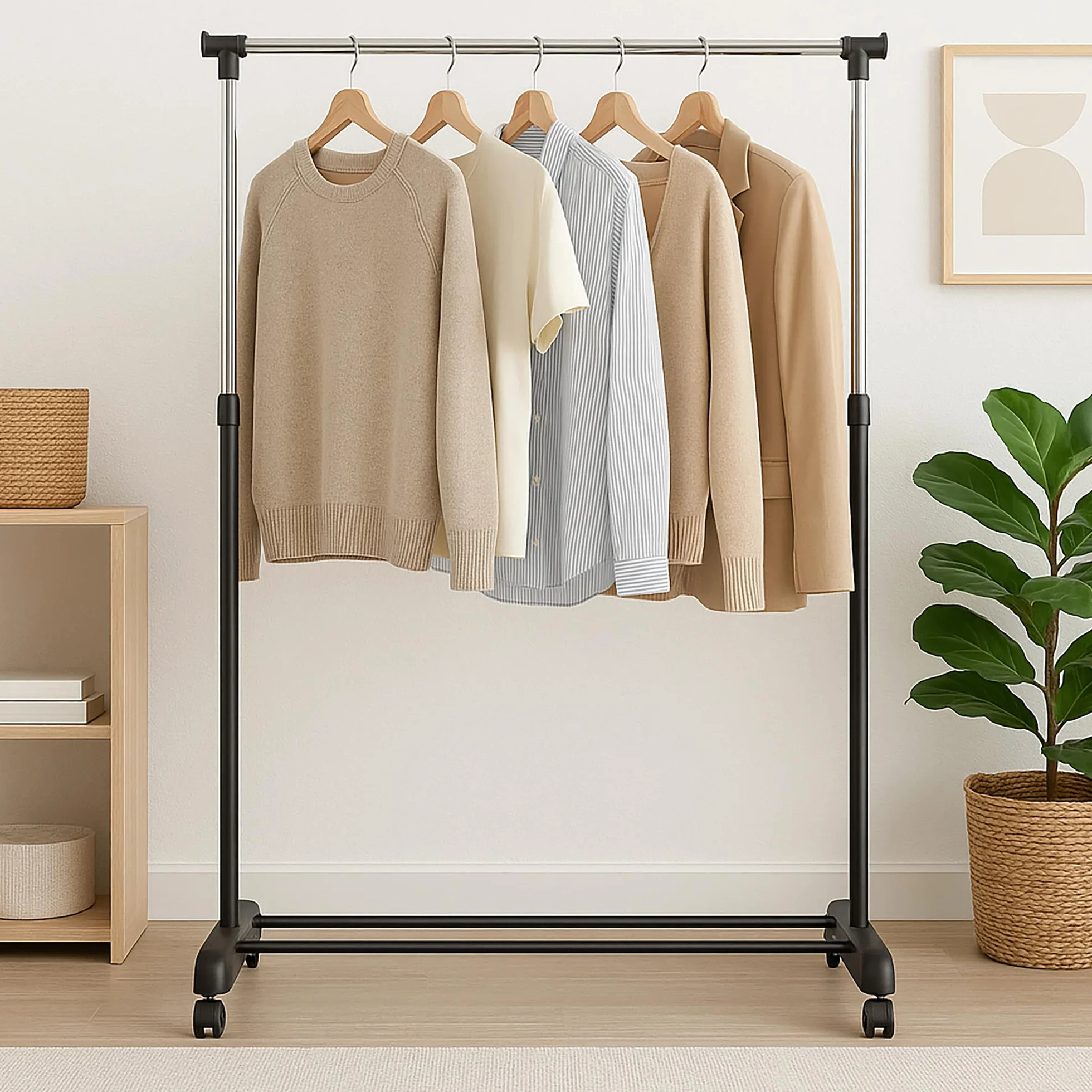 Home Vida Perchero Ajustable Ropa Rail, Plata Entrega Gratuita