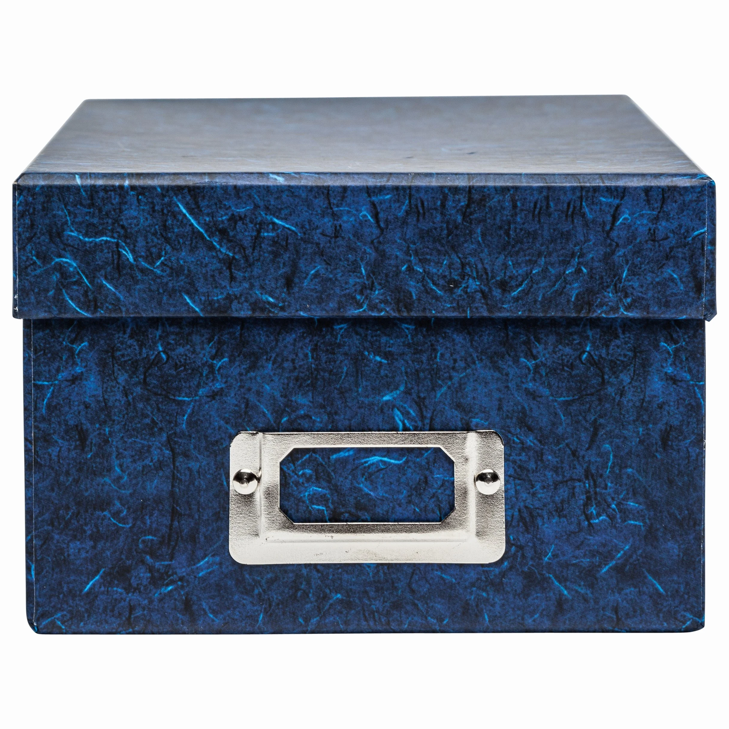 Caja almacenamiento fotos | Azul, 22,4x16,7x11,4 cm, capacidad 700 fotos 10x15 cm | Sin ácidos, separadores incluidos | Organización segura