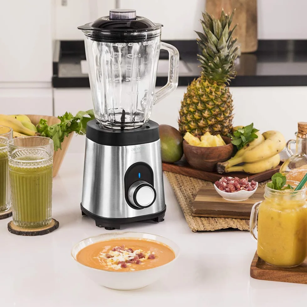 Cecotec Batidora de Vaso Power Black Titanium 1800MAX PerfectMix 2000W 1,8L Titanio Negro Acero Inox