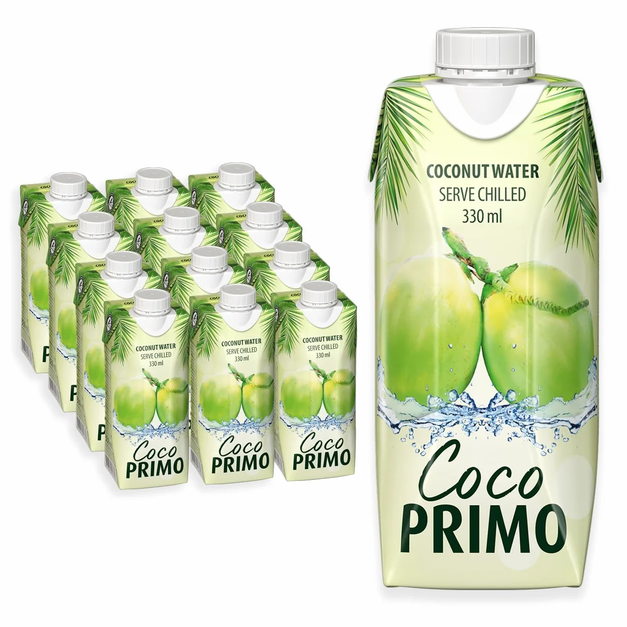 Coco Primo Agua de coco pura bebida refrescante 12 x 330 ml