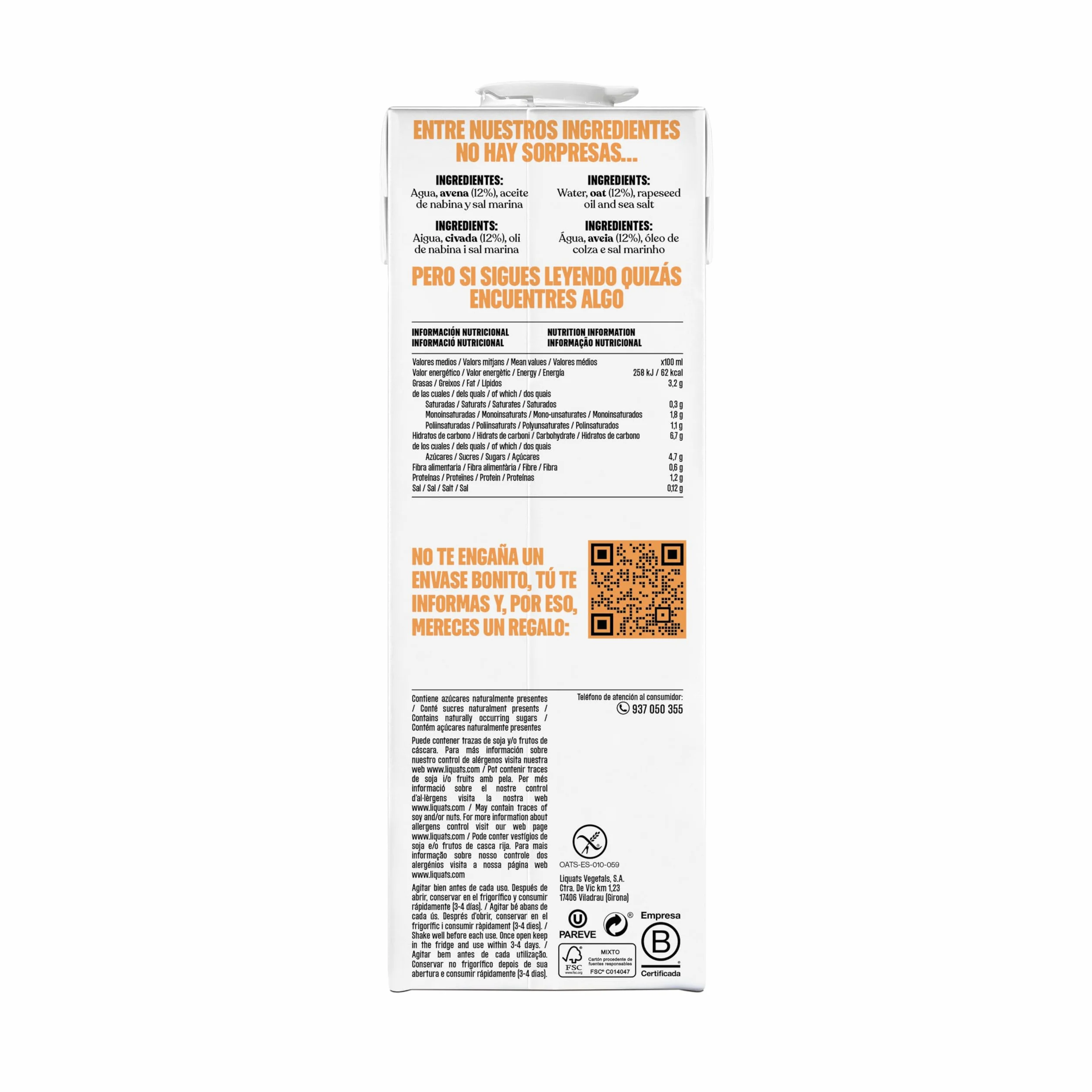Yosoy Bebida Vegetal de Avena Barista Pack 6 x 1L