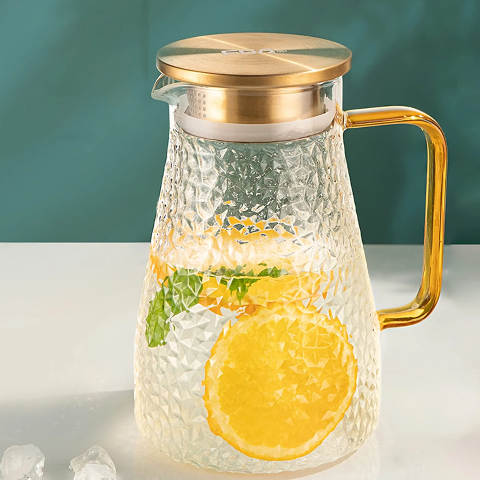 Jarra de vidrio,Jarra de agua,Jarra de agua con tapa de acero inoxidable,Aplicar para calentar o refrigerar,Fácil de limpiar,Jarra de agua para jugo,Té,Leche,Café,Bebidas calientes / frías