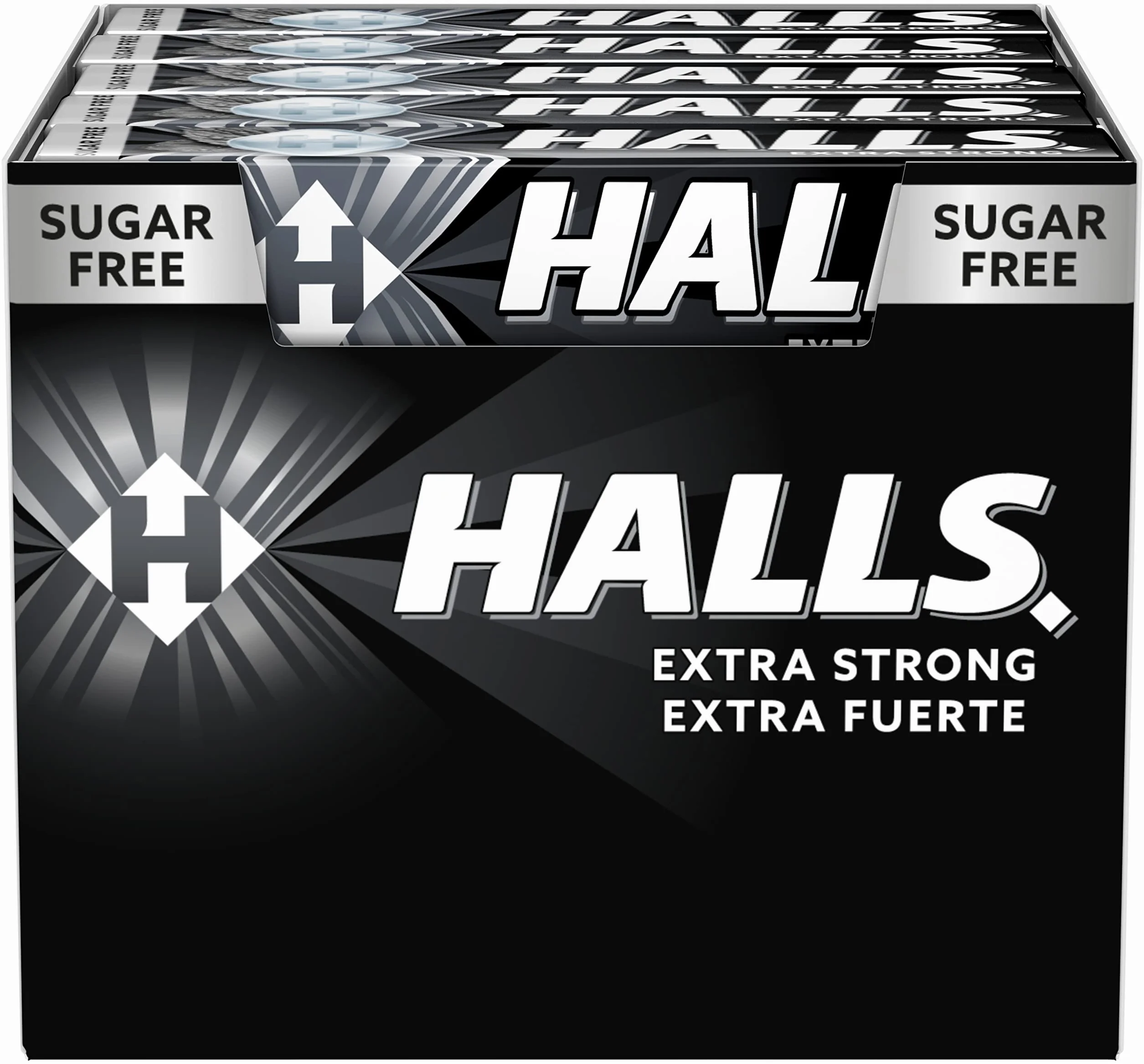 Halls Menta Fuerte Caramelo Sin Azúcar Caja 20 Sticks 32 g