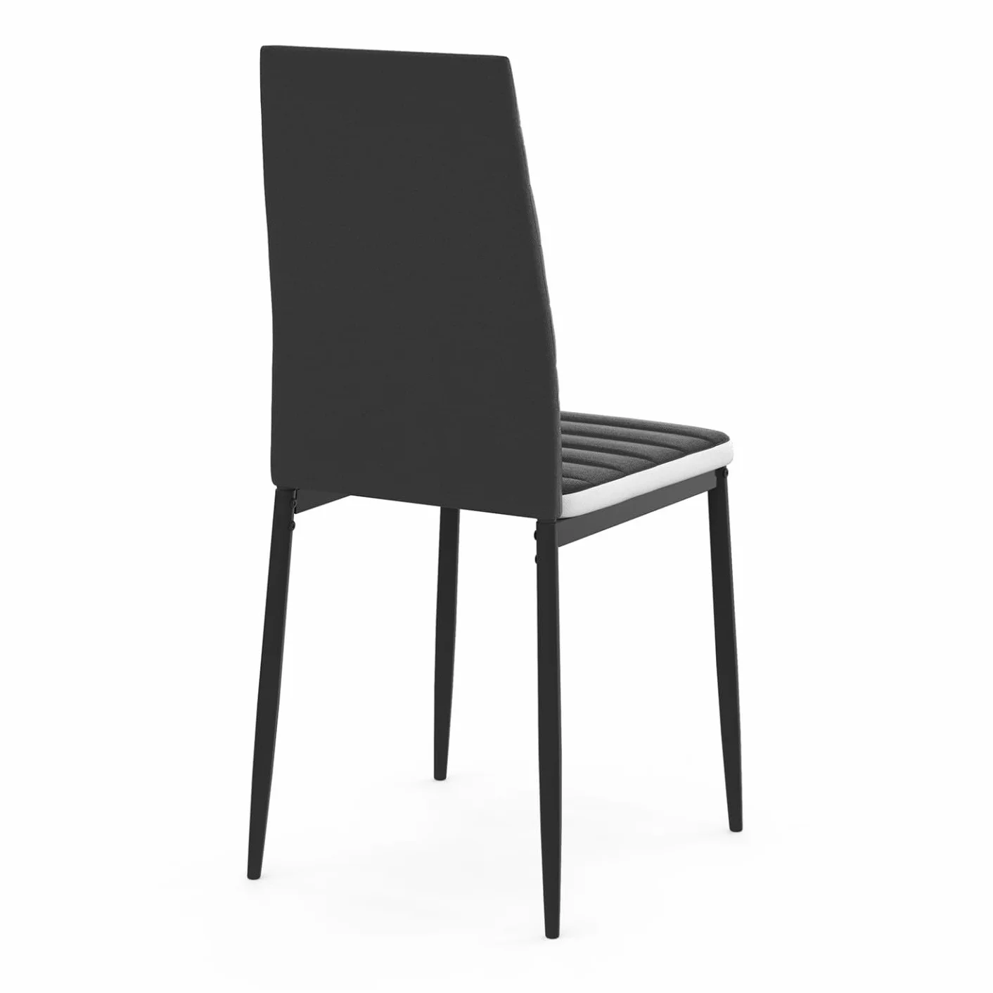 Juego de 6 sillas Romane negras diadema blanco para comedor
