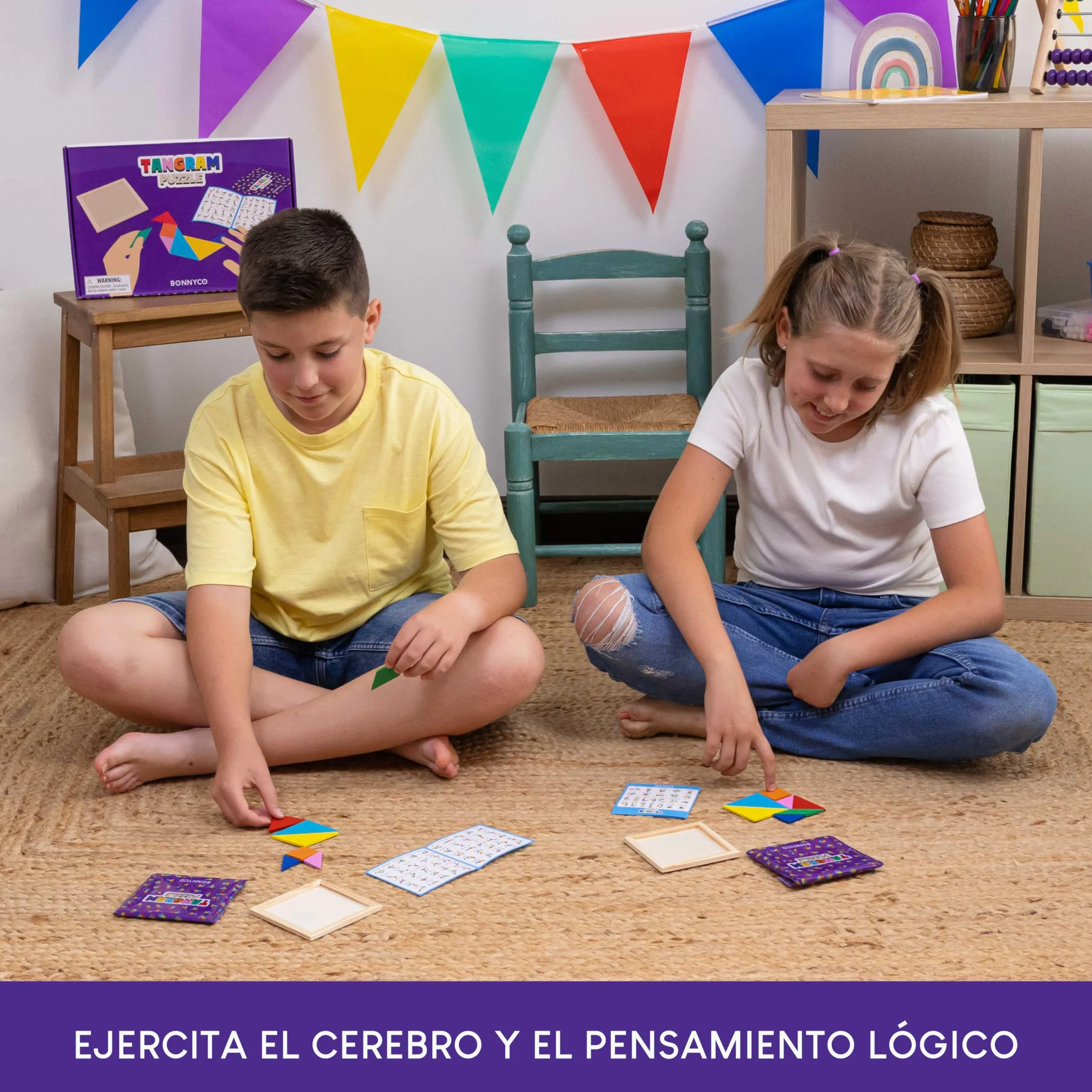 BONNYCO Tangram Infantil Pack 30 Regalos Cumpleaños Niños Rompecabezas