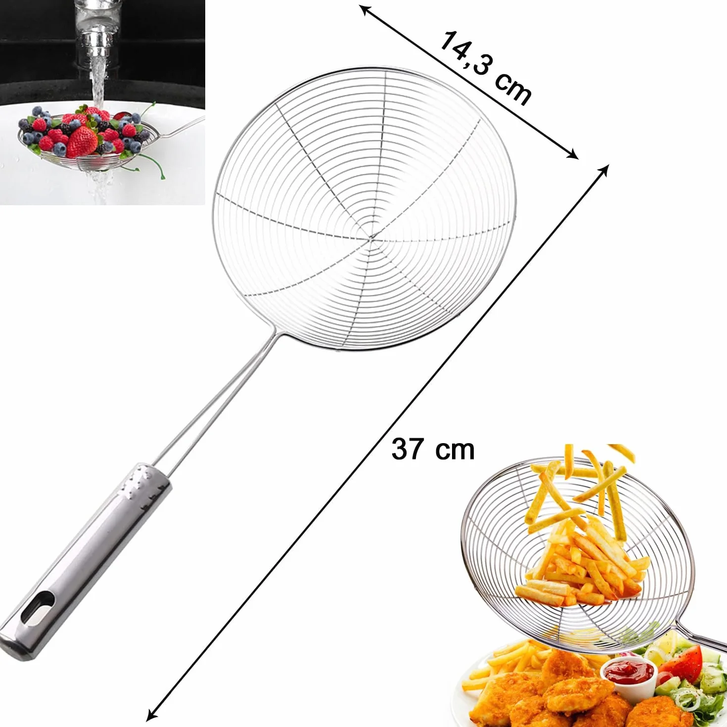 Espumadera araña de Acero Inoxidable 14cm - Colador profesional resistente al calor