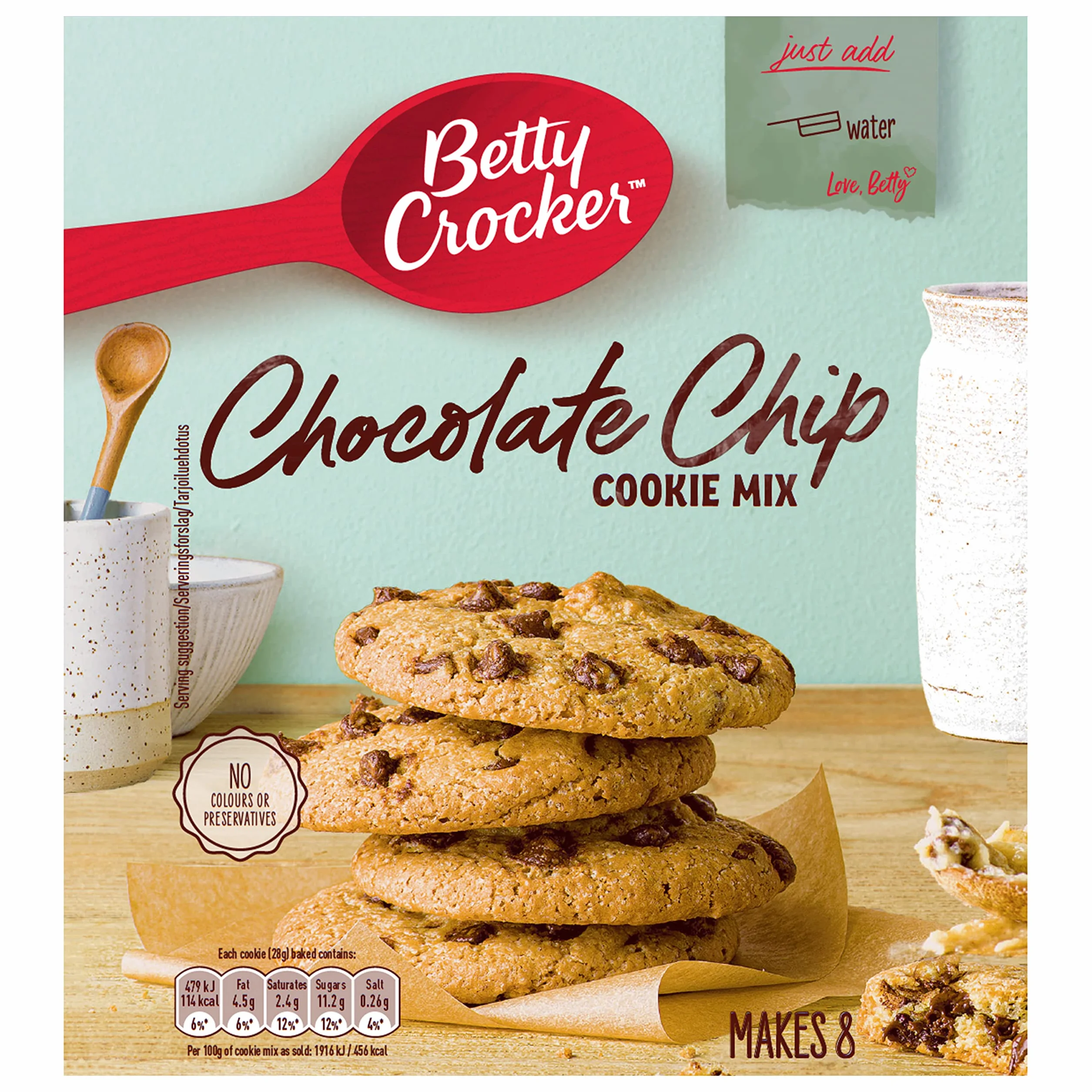 Betty Crocker Chocolate Chip Cookie Mix 200G 8 Unidades Galletas Caseras Americano