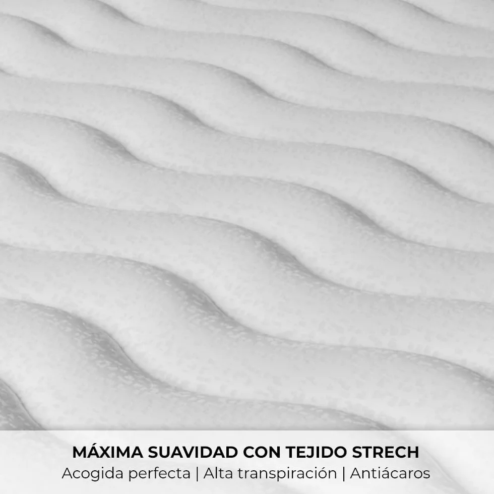 NALUI - Colchón Viscoelástico Reversible 90x190cm Gredos con Altura ±15cm. Tejido Strech y Tejido 3D Transpirable | Especial para Cama Nido | Firmeza Medio-Alta | Adaptable | Hecho en España