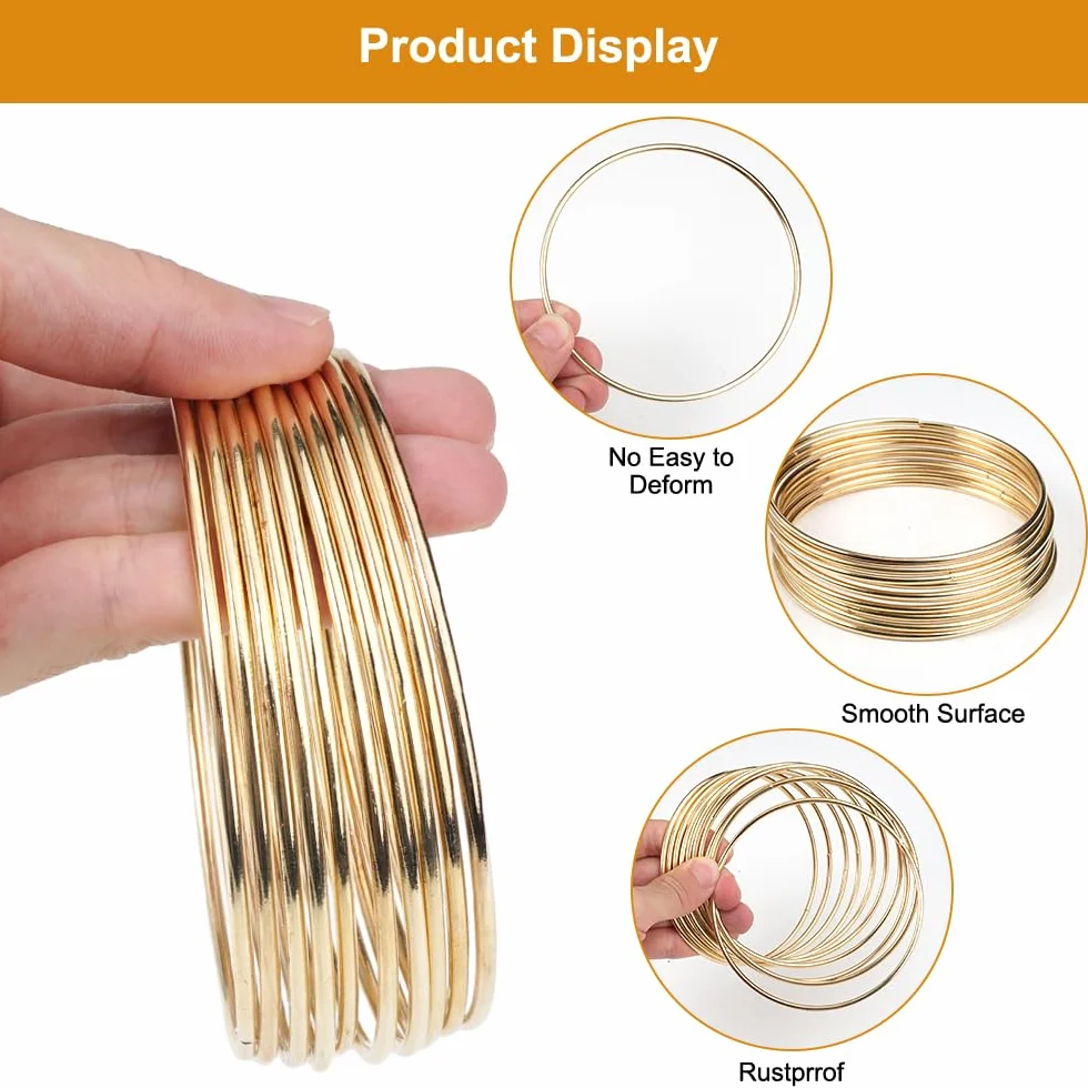 10 Piezas Círculo Atrapasueños 10cm Anillos Macramé Acero, Aros Redondos Dorados Para Atrapar Sueños,Metalicos Manualidades Aro Metal Anillos de Atrapasueños para Atrapasueños,Festival,Proyectos