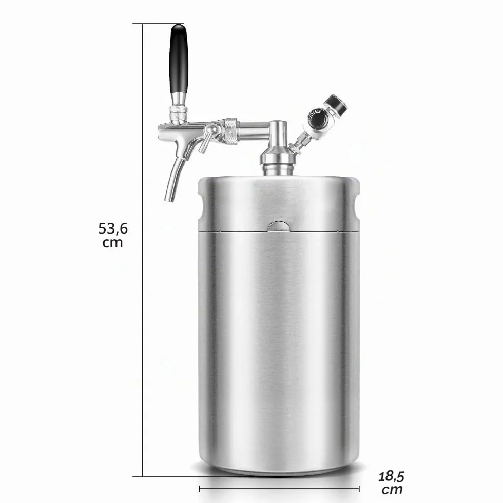 TMCRAFT 8 litros (270 oz) Minibarril Growler, sistema de kit de barril de acero inoxidable con grifo ajustable, puede mantener bebidas para cervecerías caseras, cervezas artesanales