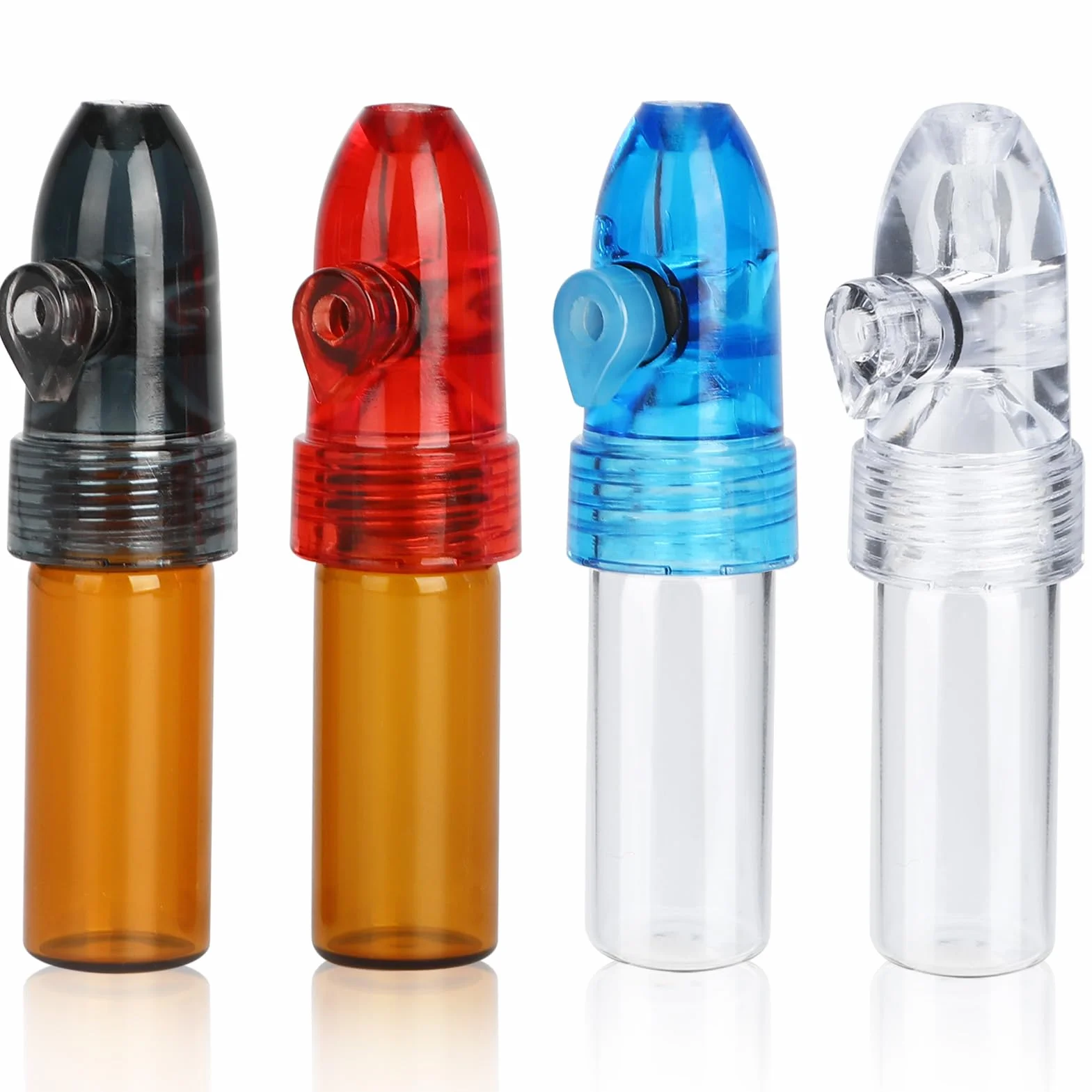 Dispensador de especias portátil, con interruptor de perilla, botella de almacenamiento, salero y pimentero (paquete de 4), botella de vidrio recargable para viajar