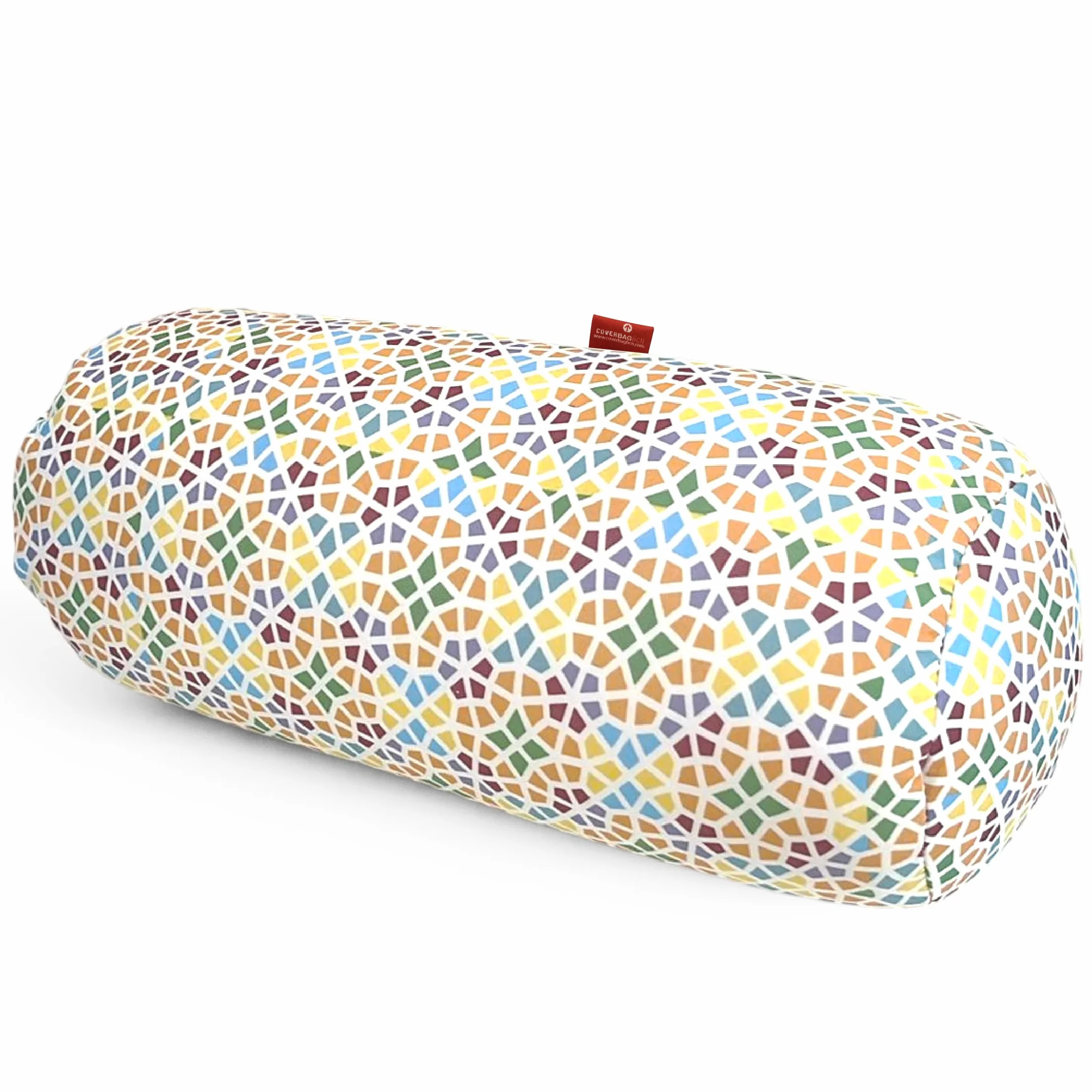 Cojín Redondo Anti-Estrés Relax 35x15 cm Alivio Cervicales Lumbares Relleno Bolitas Lycra Lavable