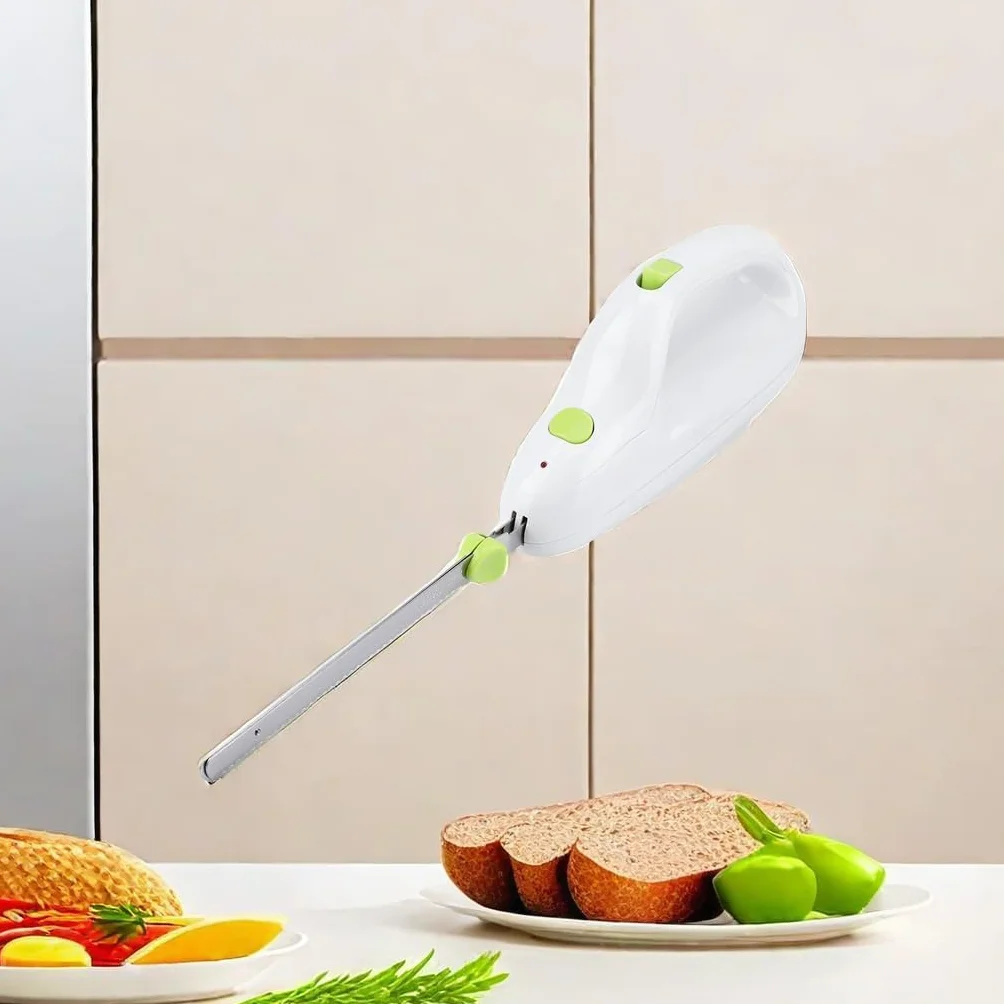 Cuchillo Eléctrico Dentado Zerodis, Cortador De Carne Portátil, Ideal Para Pan, Carne Congelada, Jamón, Tomates Y Pavo, Mango Ergonómico, Ligero Y Fácil De Limpiar