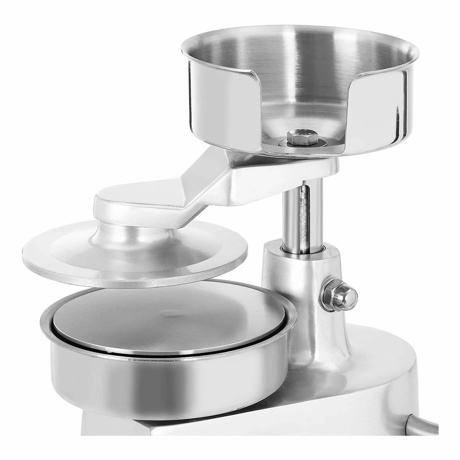 Royal Catering Prensa para Hamburguesas Prensadora Manual RCHM-130 (Incluye 500 Discos de Papel, Acero Inoxidable y Aluminio anodizado, para Hamburguesas de Ø 13 cm)