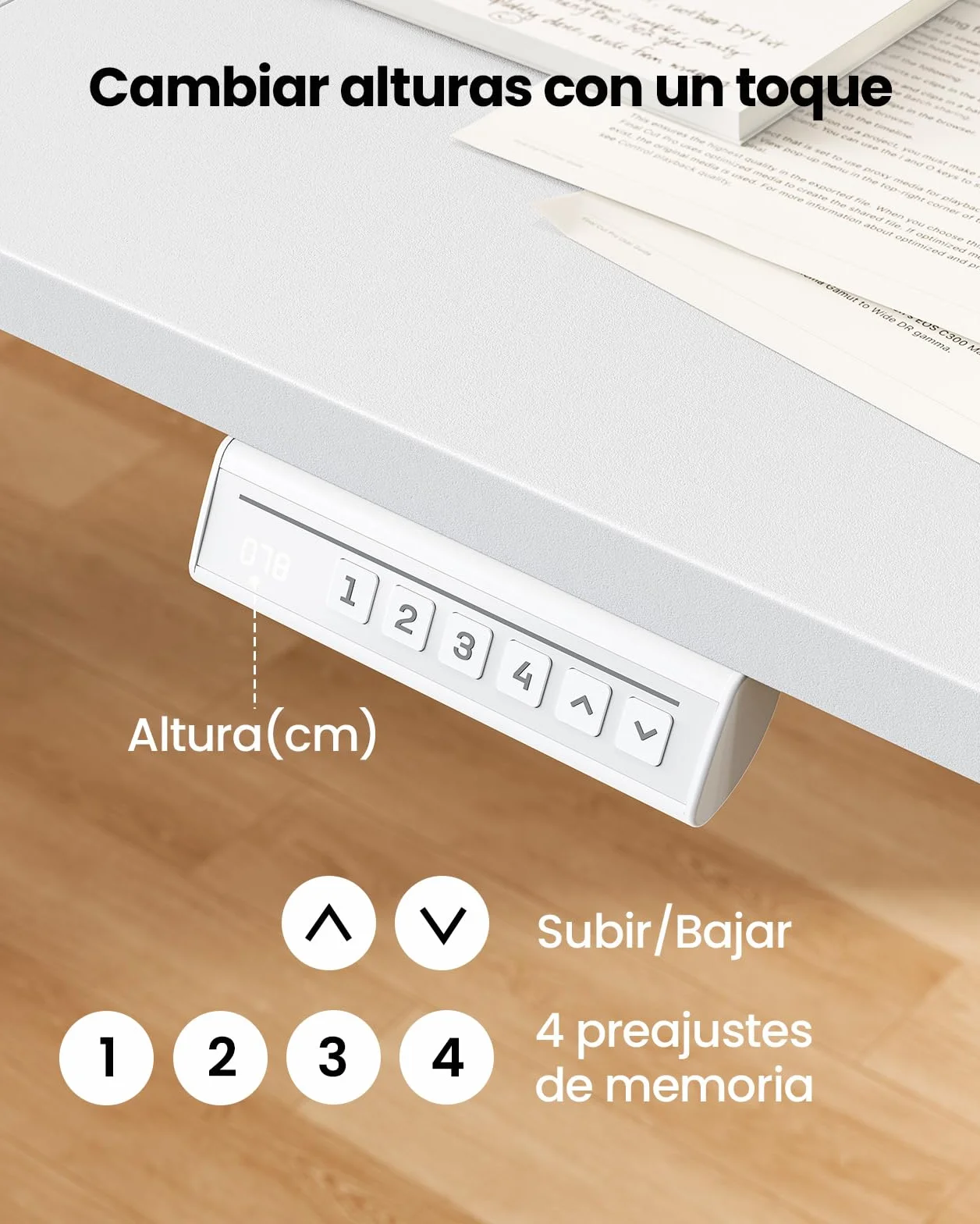 ErGear Escritorio Elevable Eléctrico 120x60 cm Mesa de Trabajo Ajustable en Altura